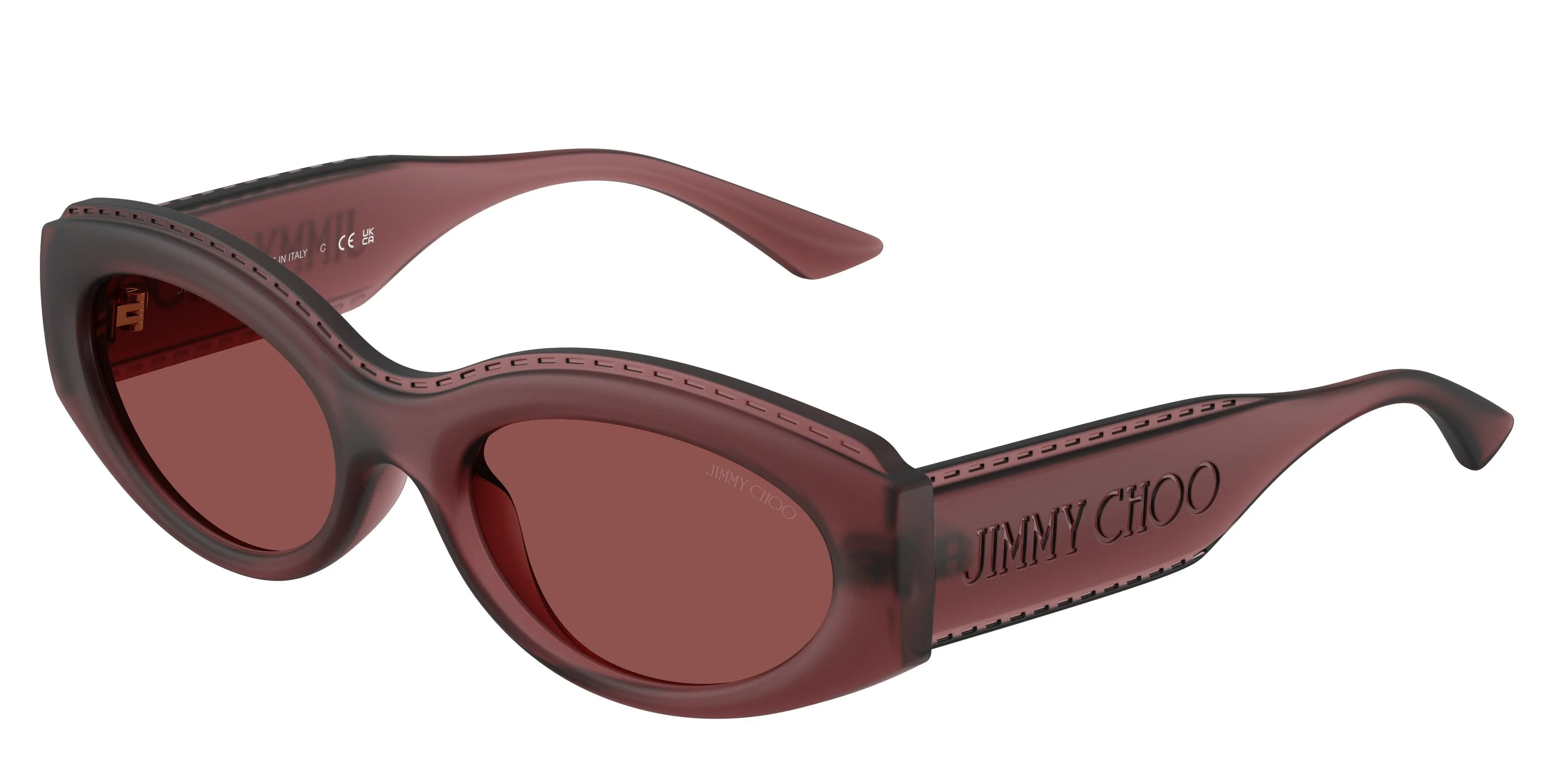 Jimmy Choo JC6002U 509375 Occhiali da sole Iniettato Rosso Viola Rotonda Normale - immagine 1