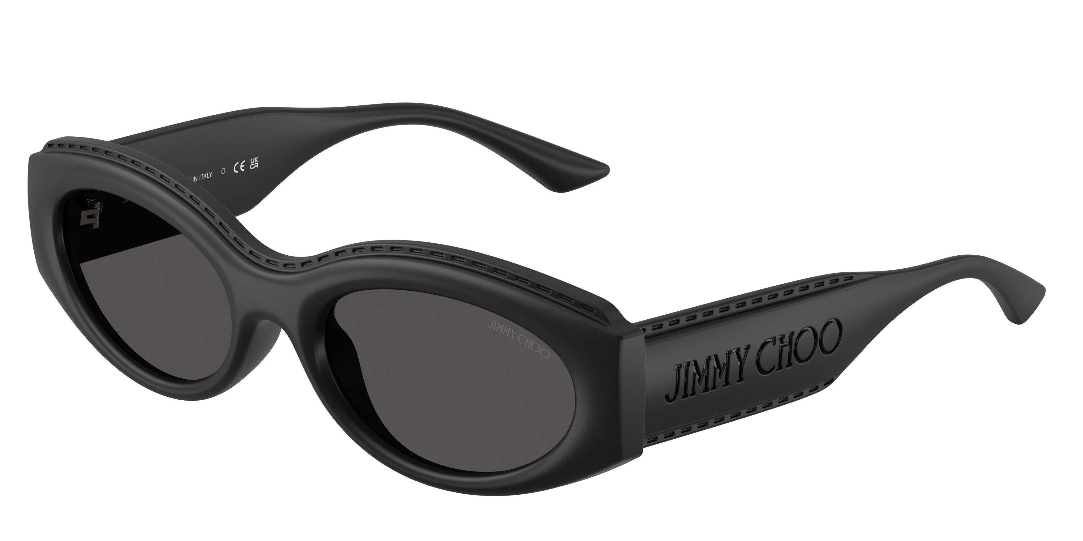 Jimmy Choo JC6002U 500187 Occhiali da sole Iniettato Nero Grigio Rotonda Normale - immagine 1