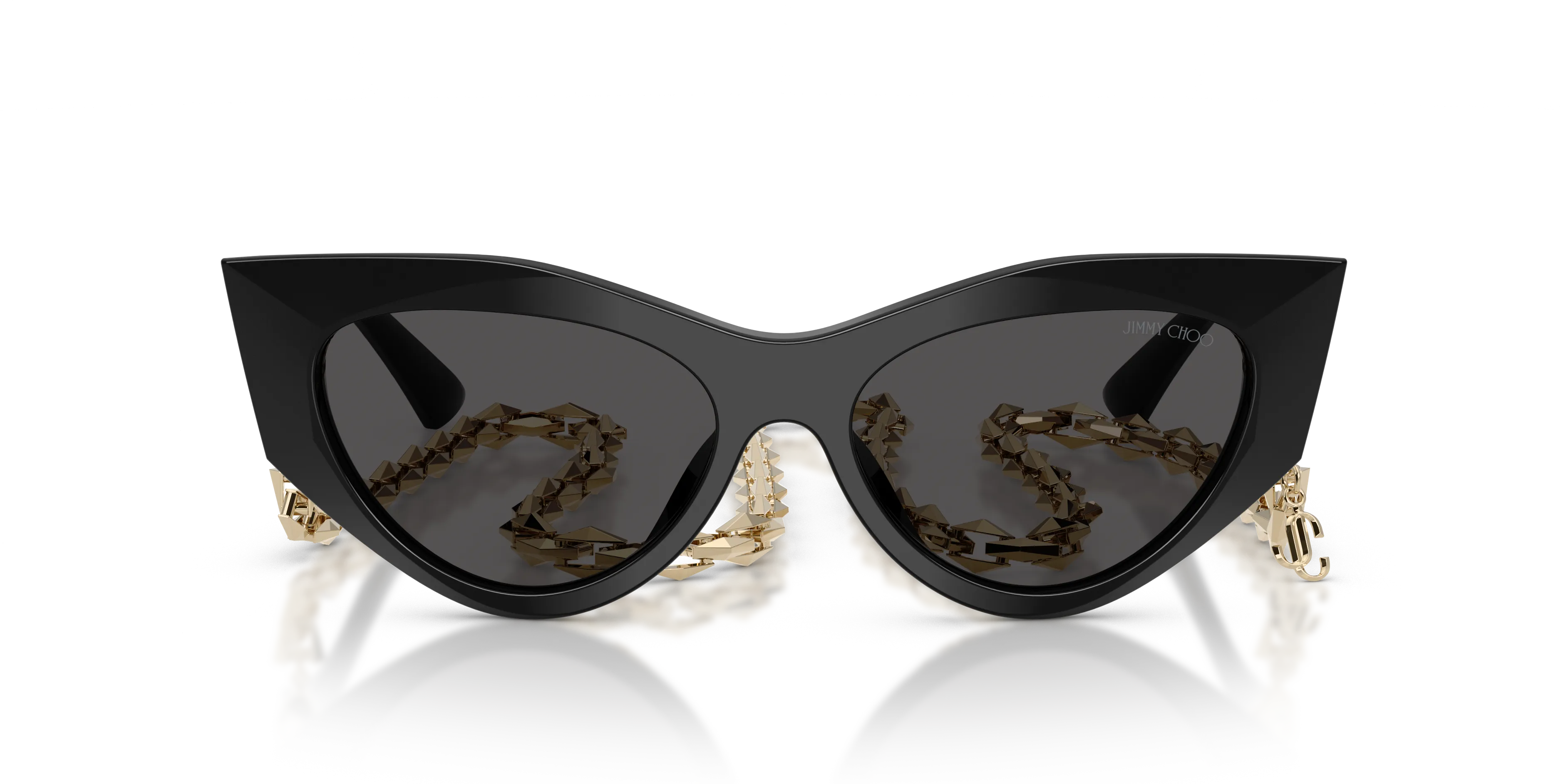 Jimmy Choo JC5045U 500087 Occhiali da sole Acetato Nero Grigio Cat Eye Normale - immagine 3