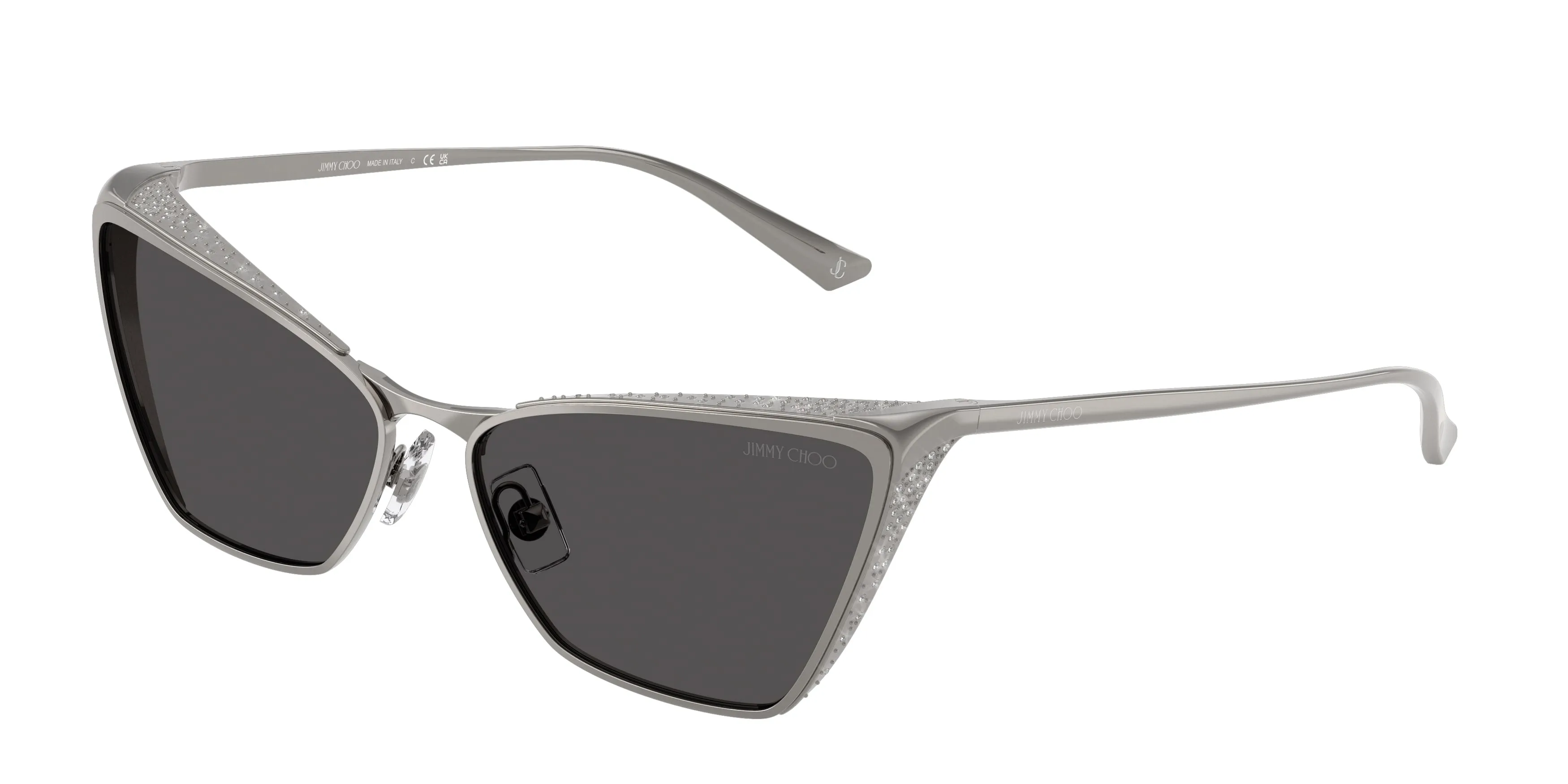 Jimmy Choo JC4019B 300487 Occhiali da sole Metallo Grigio Grigio Cat Eye Normale - immagine 1