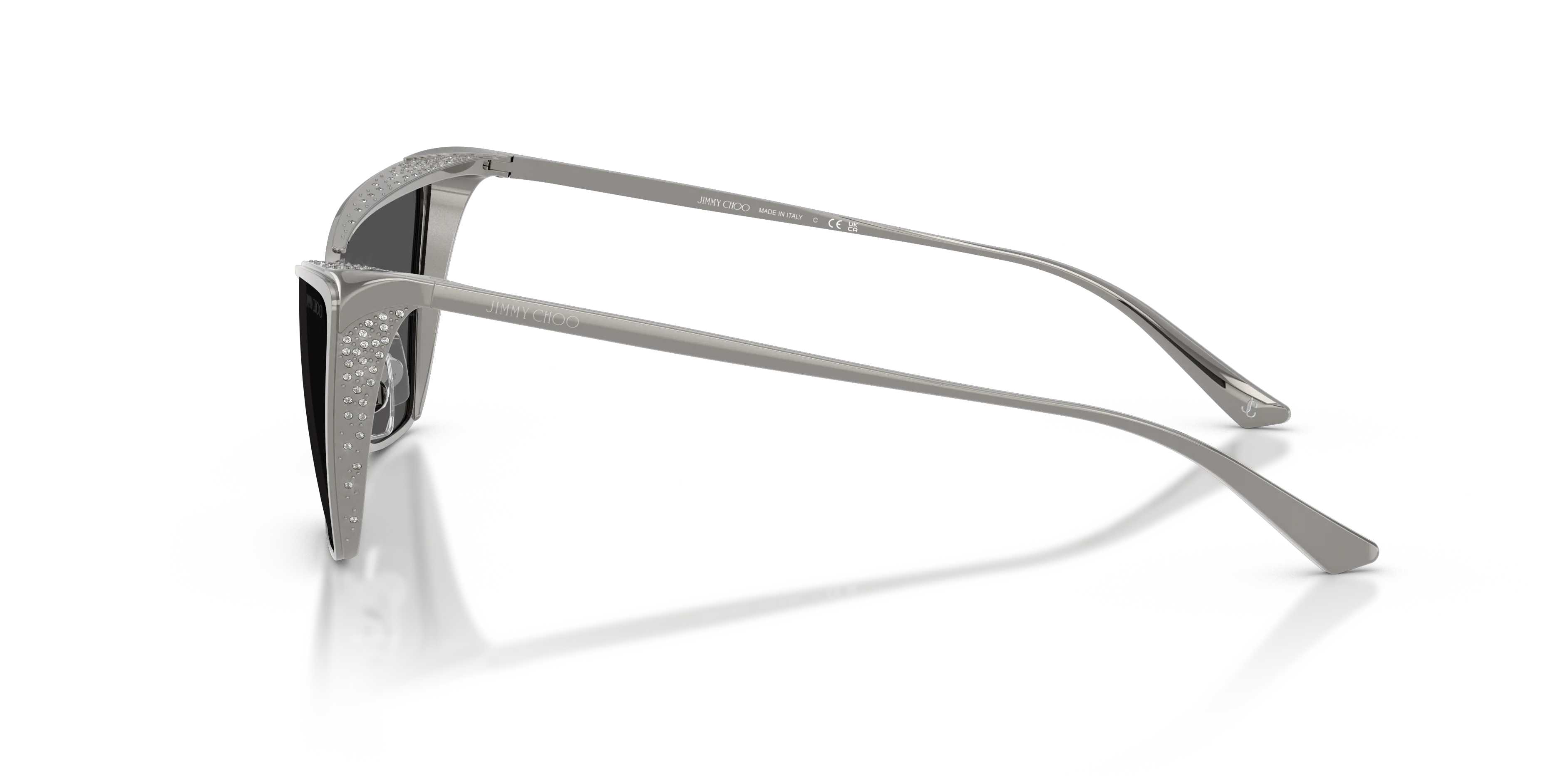 Jimmy Choo JC4019B 300487 Occhiali da sole Metallo Grigio Grigio Cat Eye Normale - immagine 4