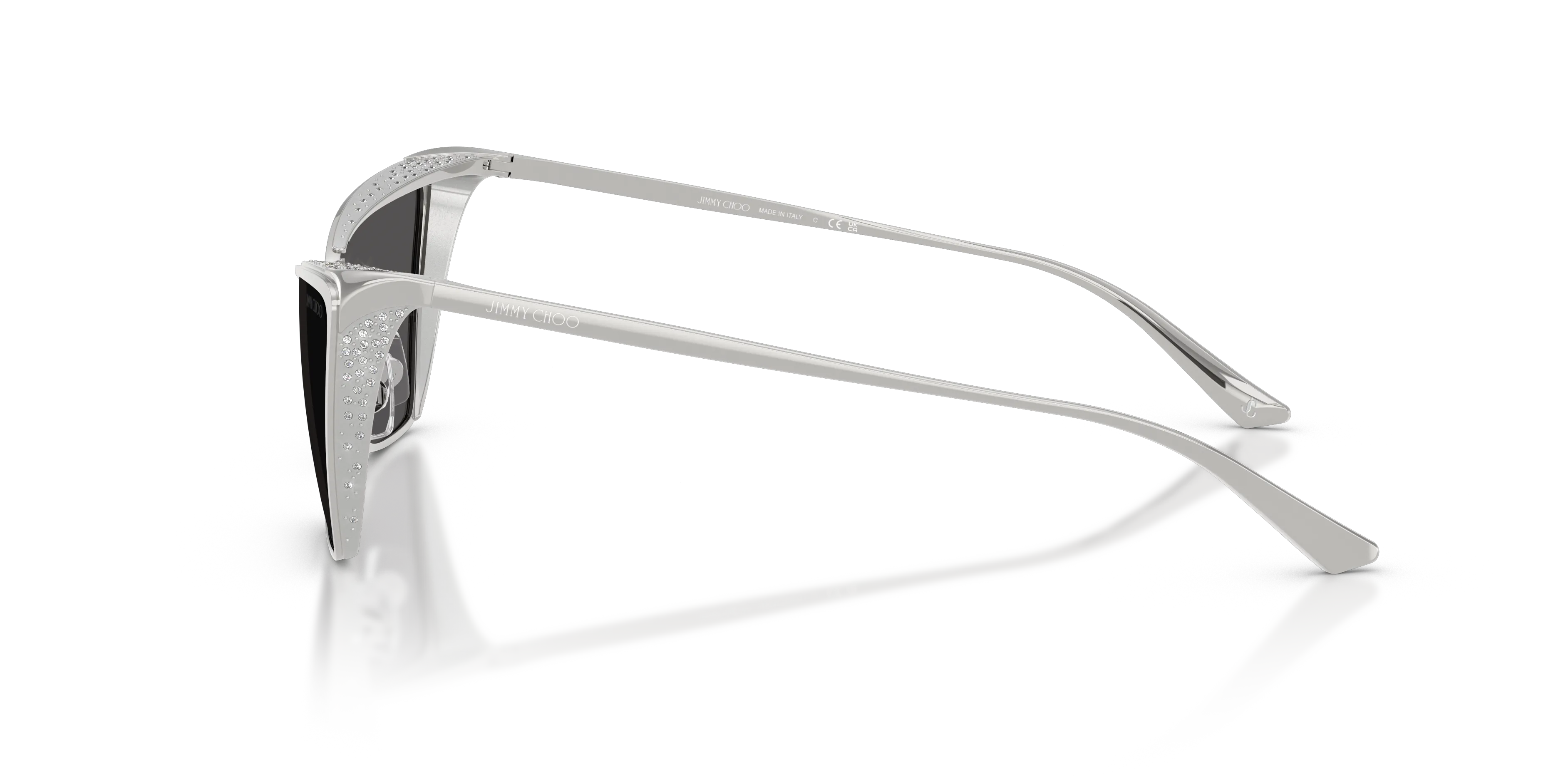 Jimmy Choo JC4019B 300287 Occhiali da sole Metallo Argento Grigio Cat Eye Normale - immagine 4