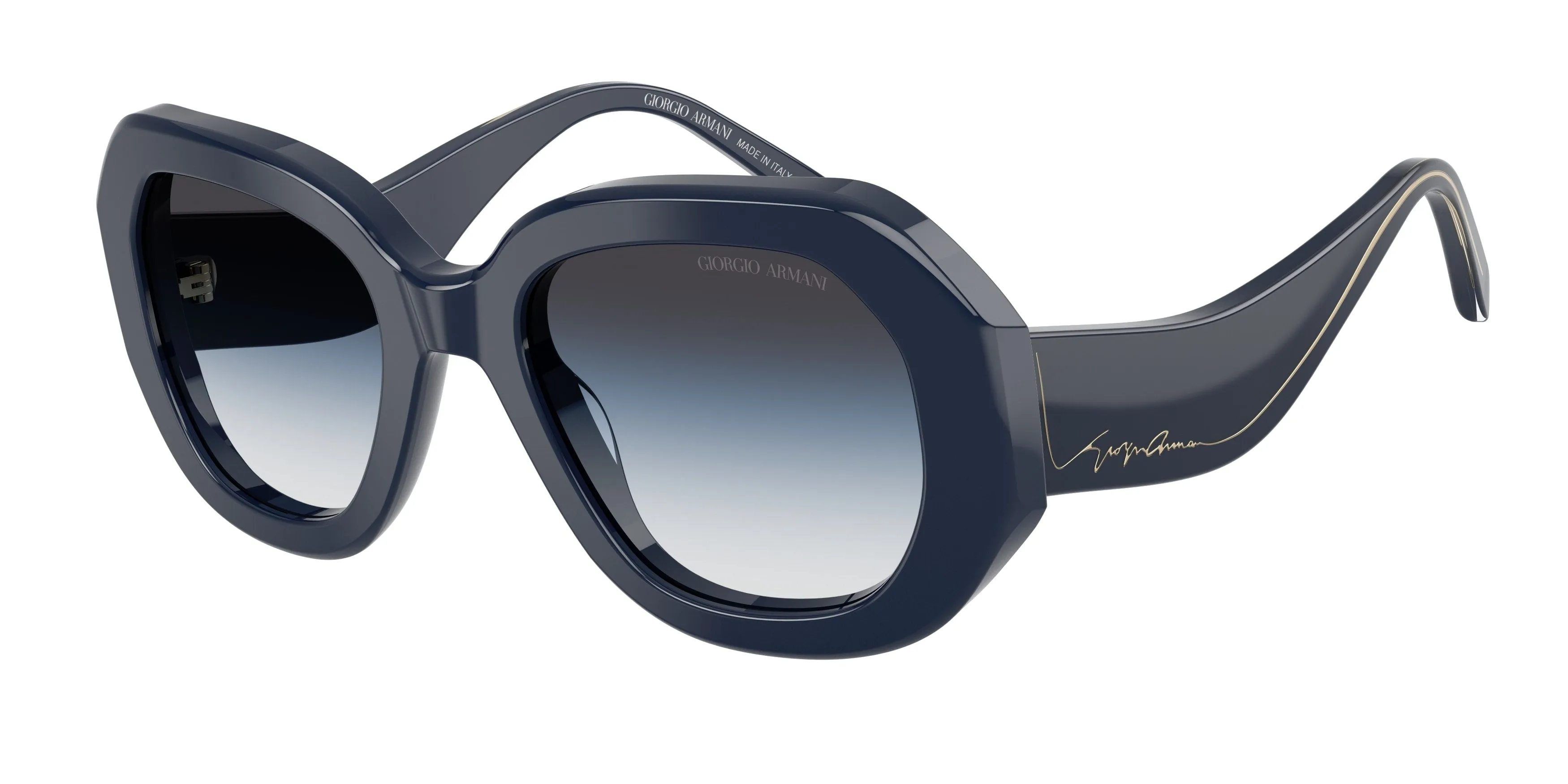 Giorgio Armani AR8248 63417X Occhiali da sole Acetato Blu Blu Squadrata Normale Sfumato - immagine 1