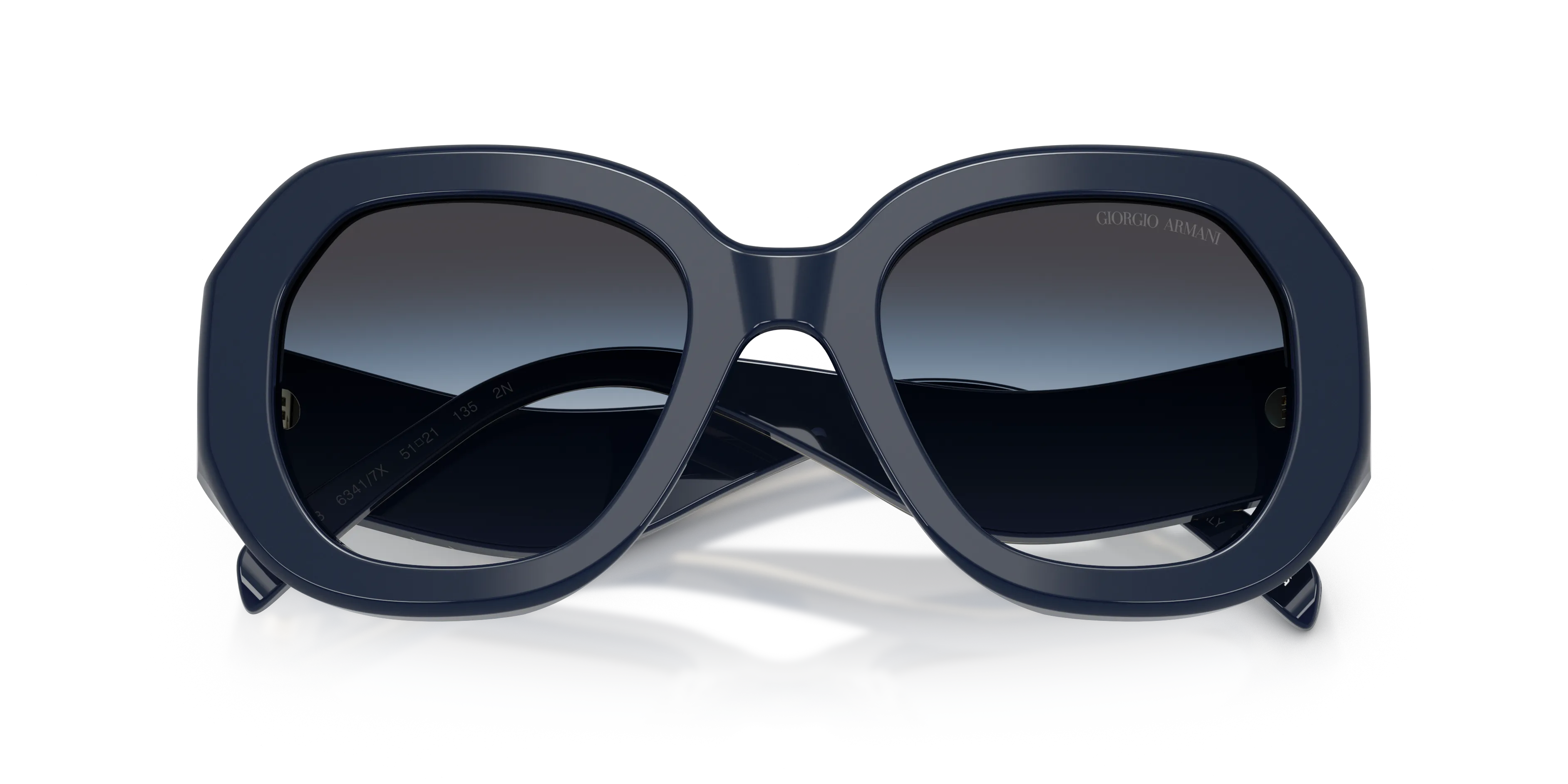Giorgio Armani AR8248 63417X Occhiali da sole Acetato Blu Blu Squadrata Normale Sfumato - immagine 2