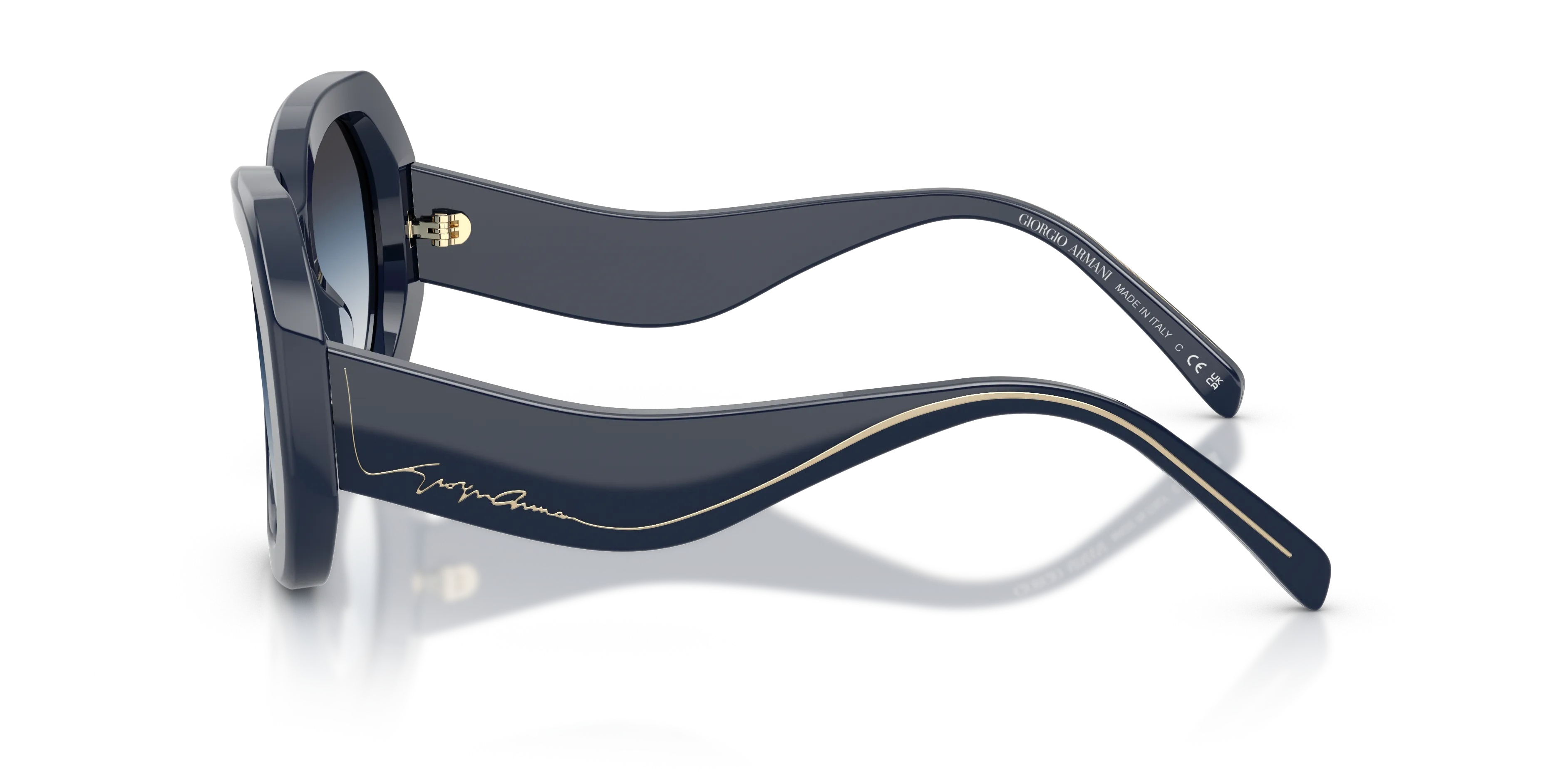 Giorgio Armani AR8248 63417X Occhiali da sole Acetato Blu Blu Squadrata Normale Sfumato - immagine 4