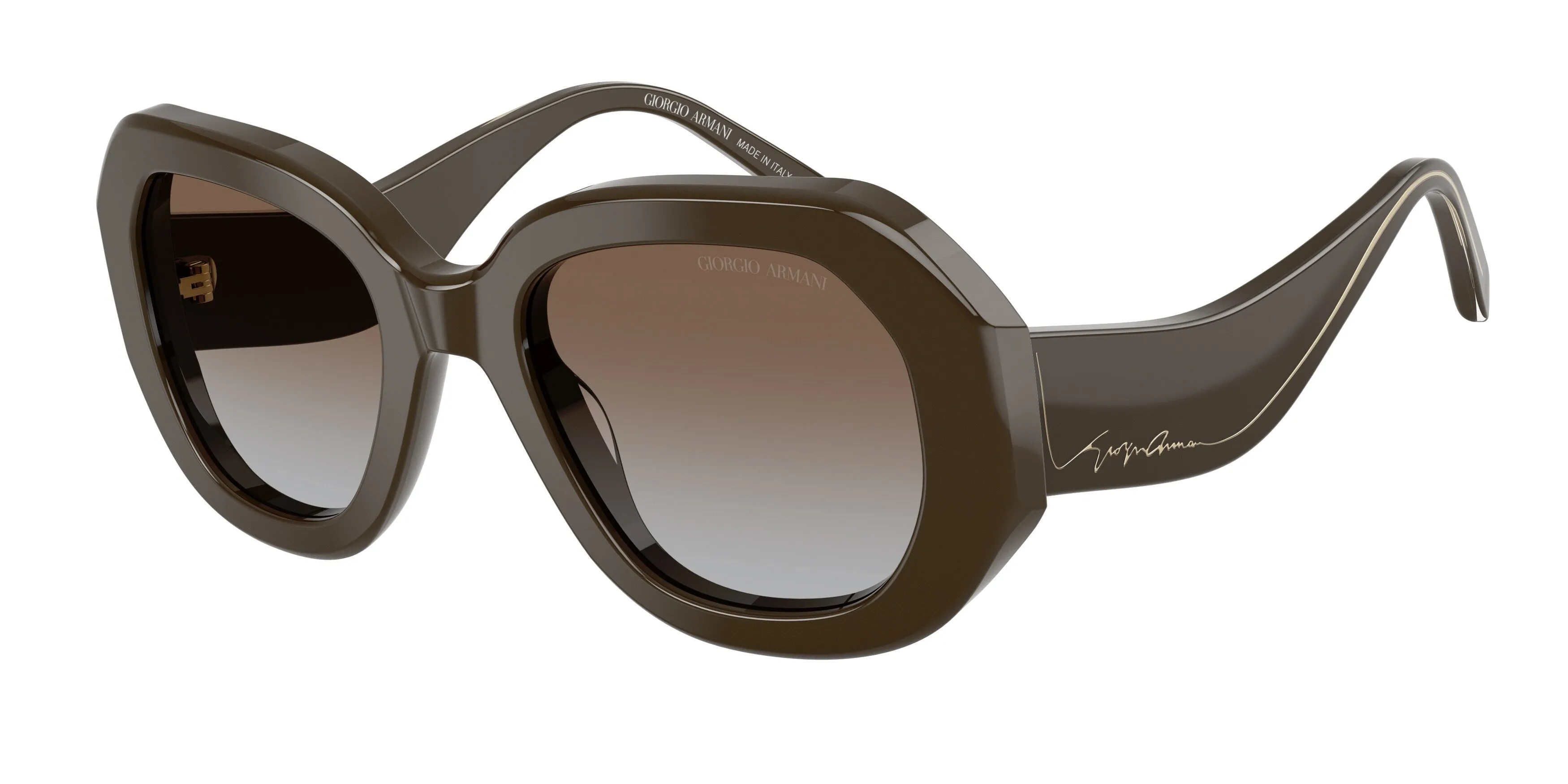 Giorgio Armani AR8248 634089 Occhiali da sole Acetato Marrone Grigio Squadrata Normale Sfumato - immagine 1