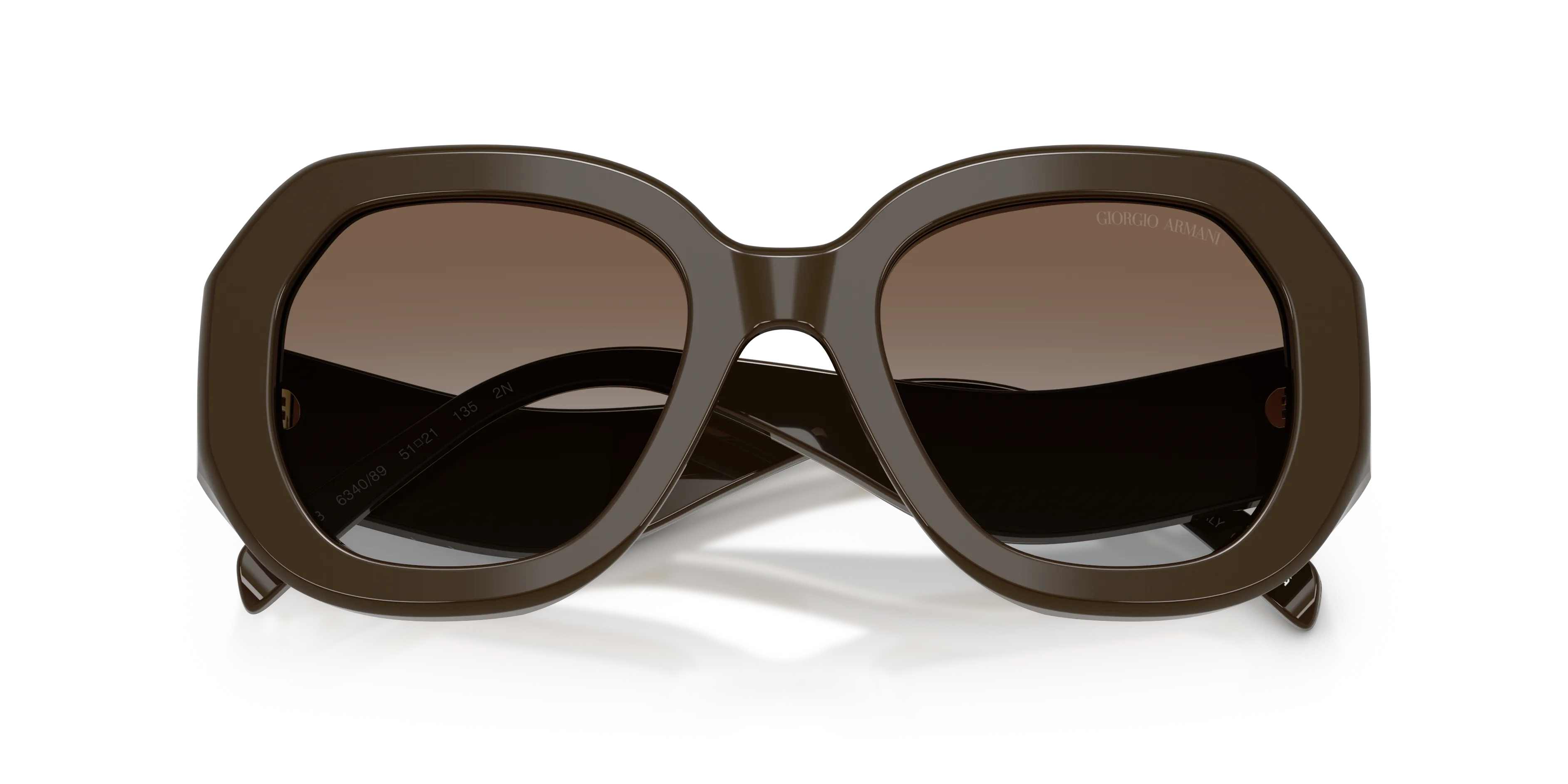 Giorgio Armani AR8248 634089 Occhiali da sole Acetato Marrone Grigio Squadrata Normale Sfumato - immagine 2
