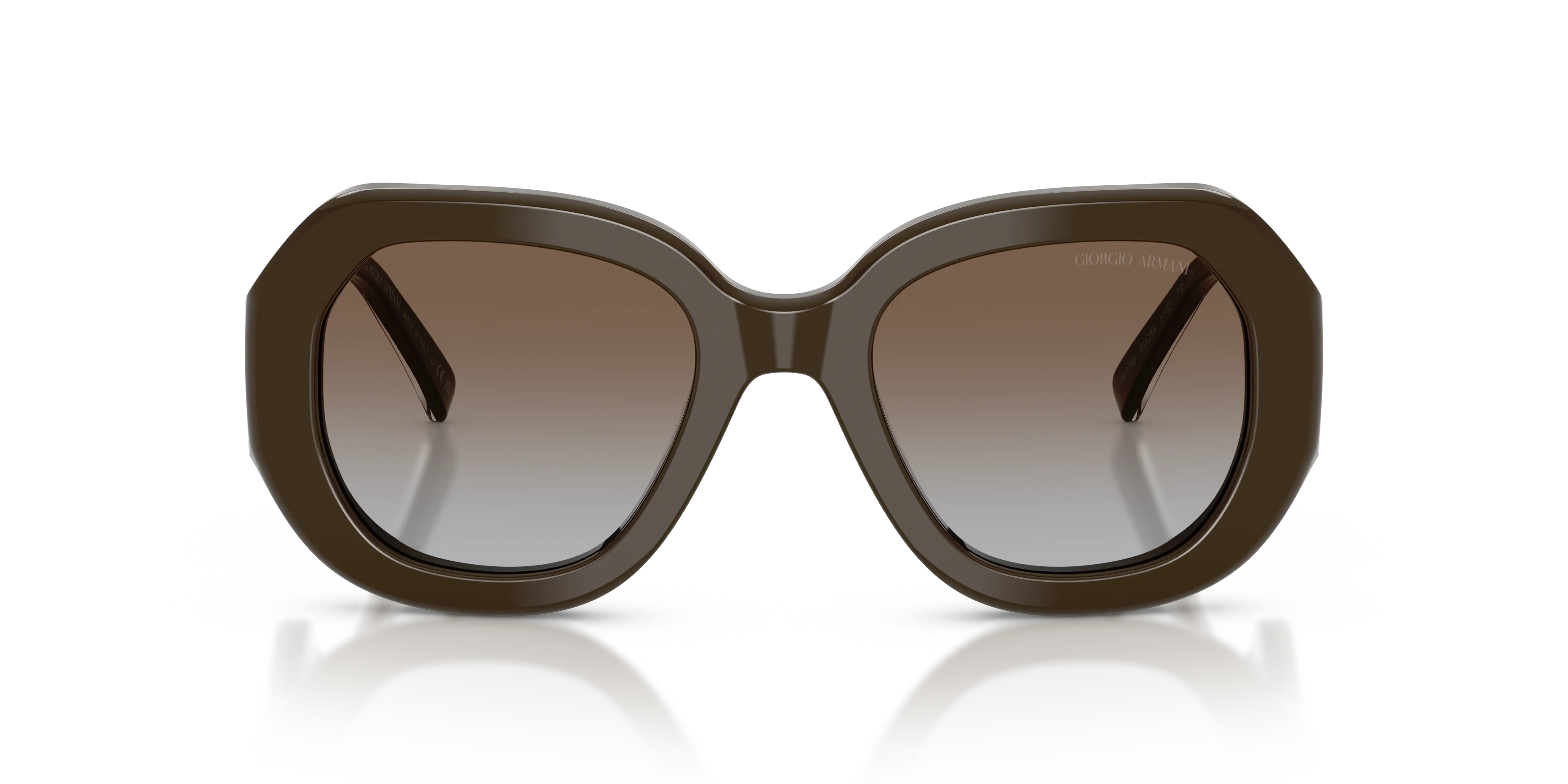 Giorgio Armani AR8248 634089 Occhiali da sole Acetato Marrone Grigio Squadrata Normale Sfumato - immagine 3