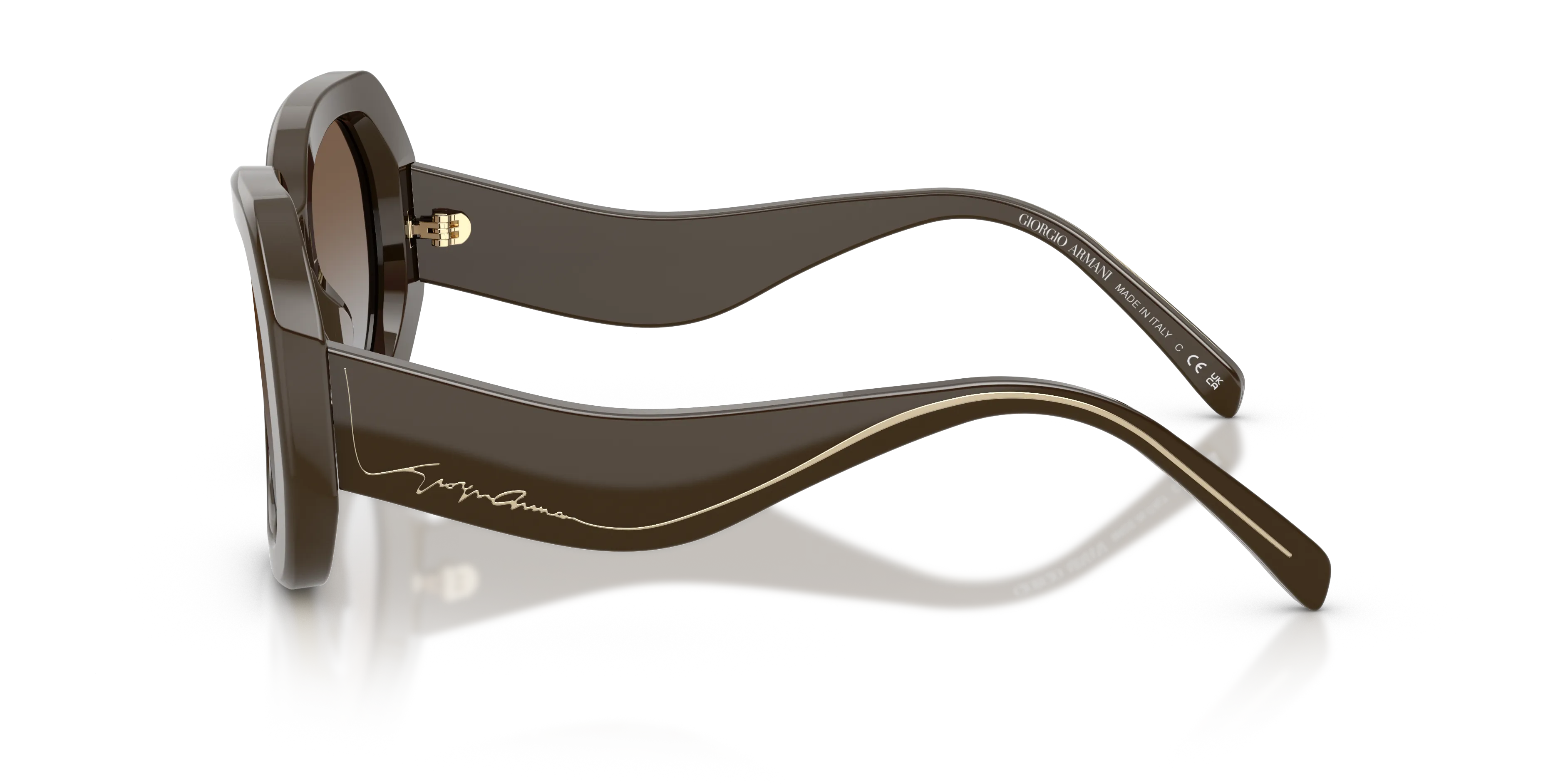 Giorgio Armani AR8248 634089 Occhiali da sole Acetato Marrone Grigio Squadrata Normale Sfumato - immagine 4