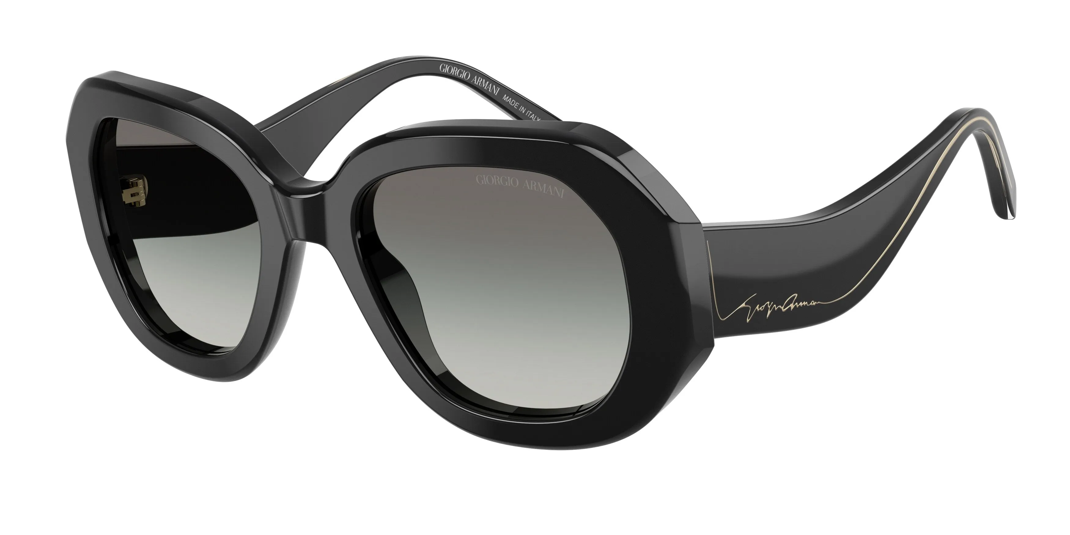 Giorgio Armani AR8248 500111 Occhiali da sole Acetato Nero Grigio Squadrata Normale Sfumato - immagine 1