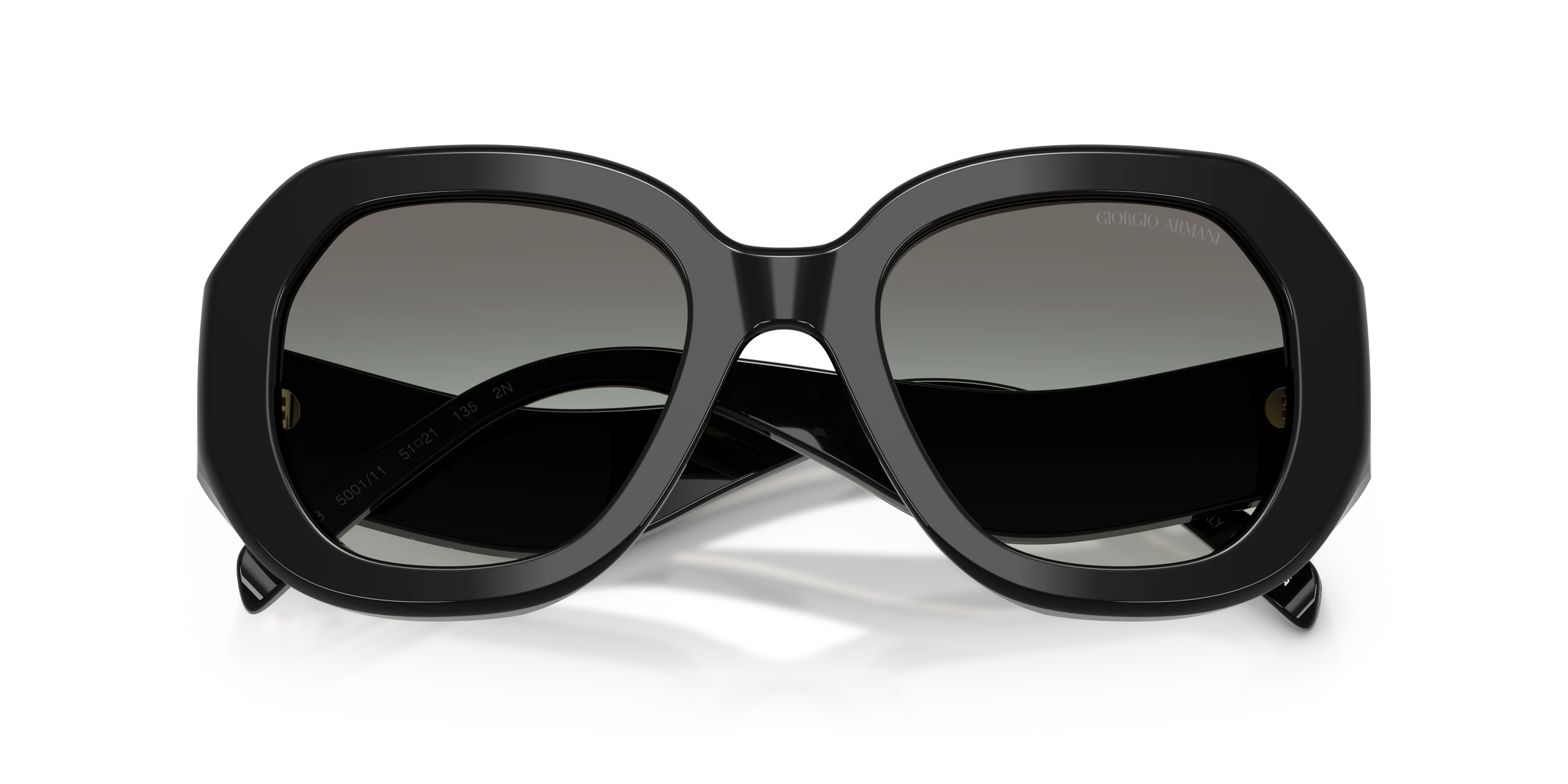 Giorgio Armani AR8248 500111 Occhiali da sole Acetato Nero Grigio Squadrata Normale Sfumato - immagine 2