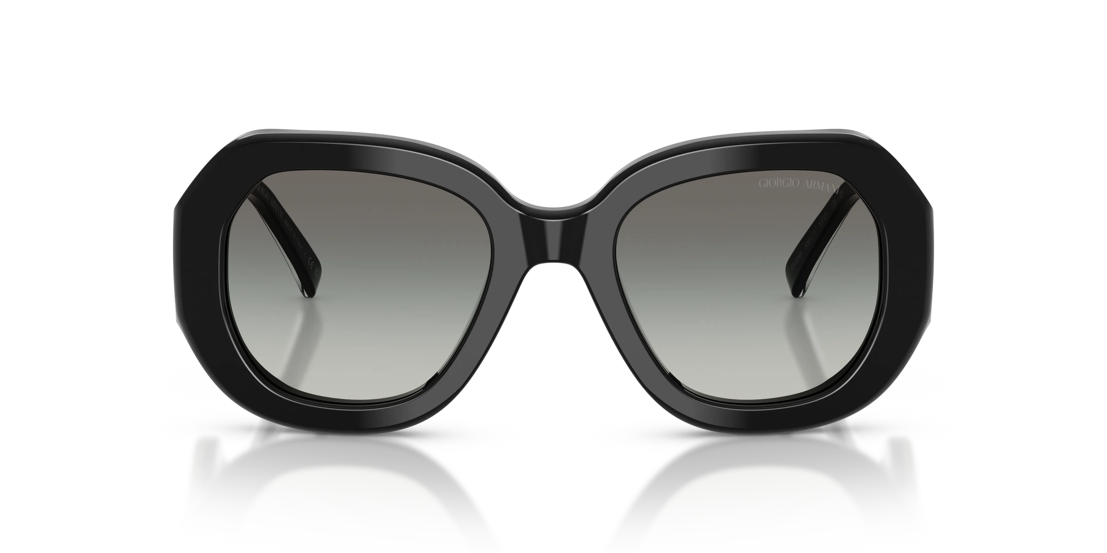 Giorgio Armani AR8248 500111 Occhiali da sole Acetato Nero Grigio Squadrata Normale Sfumato - immagine 3