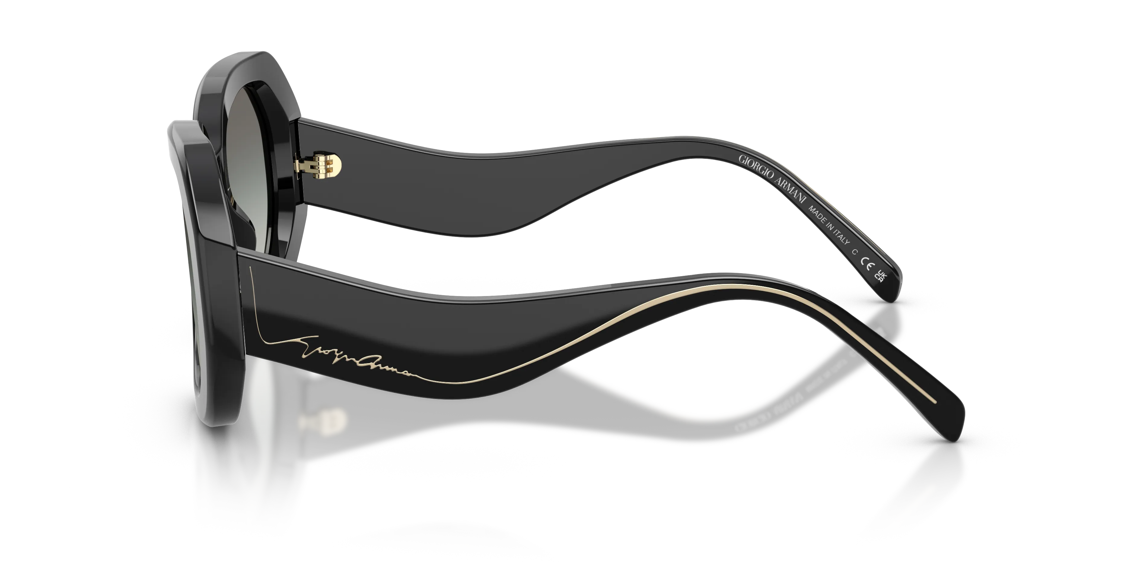 Giorgio Armani AR8248 500111 Occhiali da sole Acetato Nero Grigio Squadrata Normale Sfumato - immagine 4