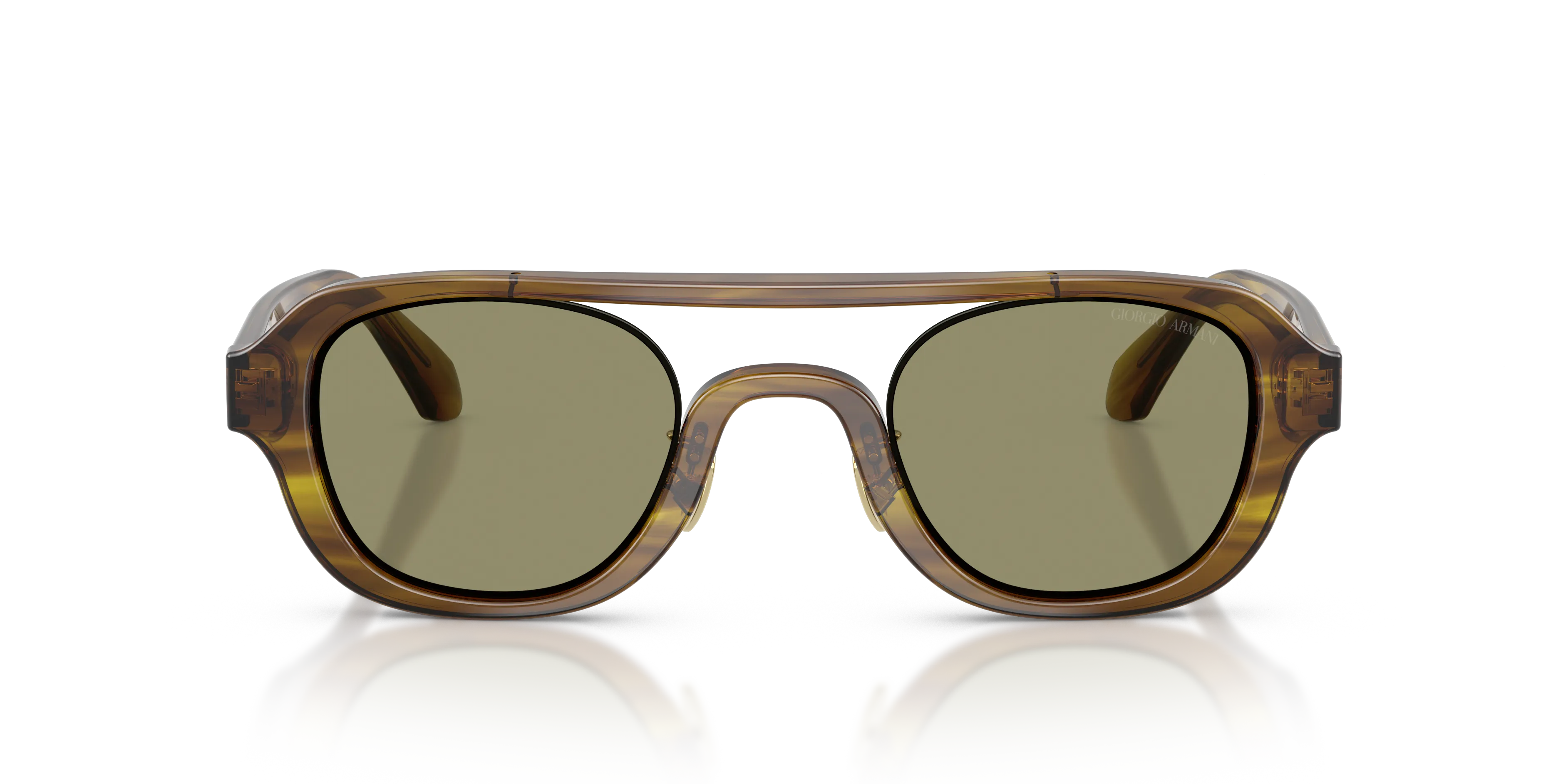Giorgio Armani AR8247 63302A Occhiali da sole Acetato Marrone Verde Geometrica Normale - immagine 3