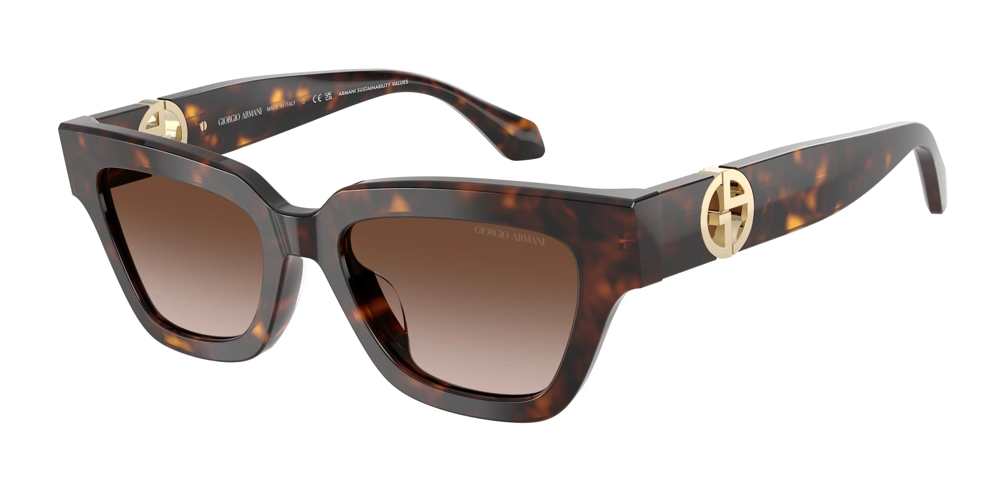 Giorgio Armani AR8246U 587913 Occhiali da sole Acetato Tartaruga Marrone Cat Eye Normale Sfumato - immagine 1