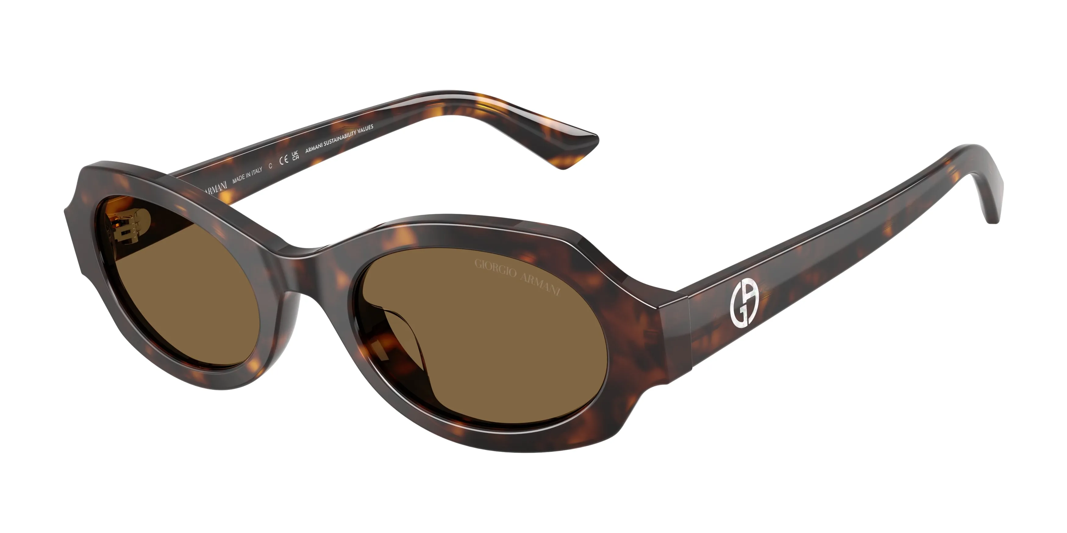 Giorgio Armani AR8245HU 587973 Occhiali da sole Acetato Tartaruga Marrone Geometrica Normale - immagine 1