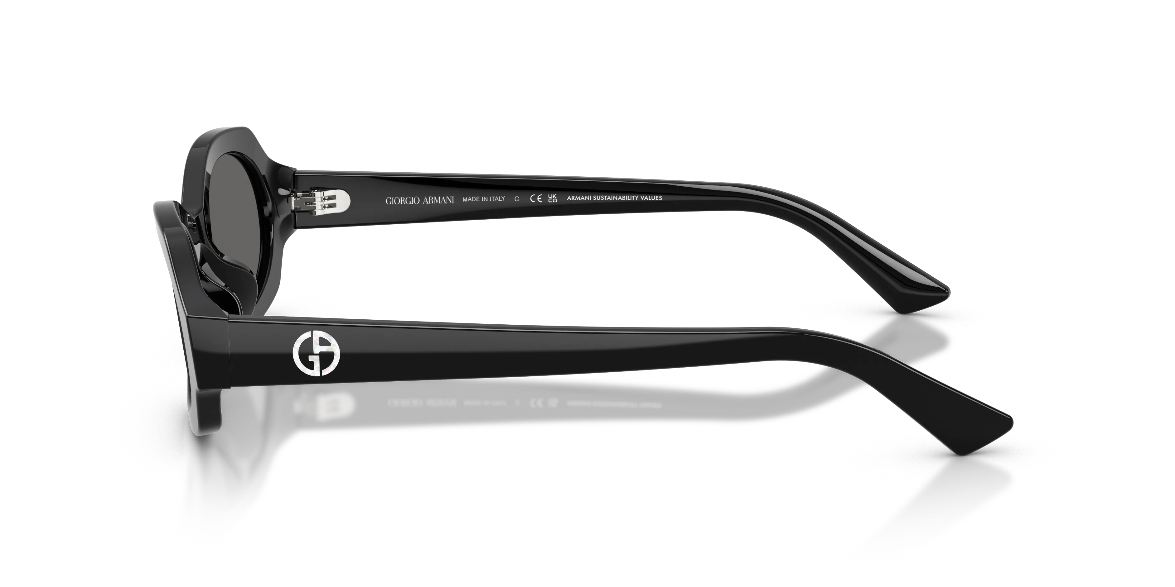 Giorgio Armani AR8245HU 587587 Occhiali da sole Acetato Nero Grigio Geometrica Normale - immagine 4