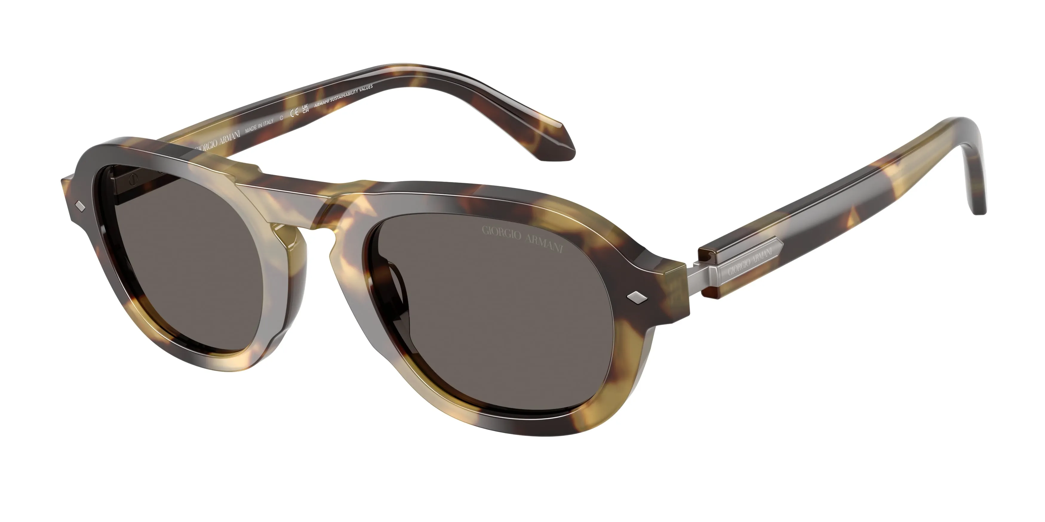 Giorgio Armani AR8244 6301B1 Occhiali da sole Acetato Tartaruga Grigio Pillow Normale - immagine 1