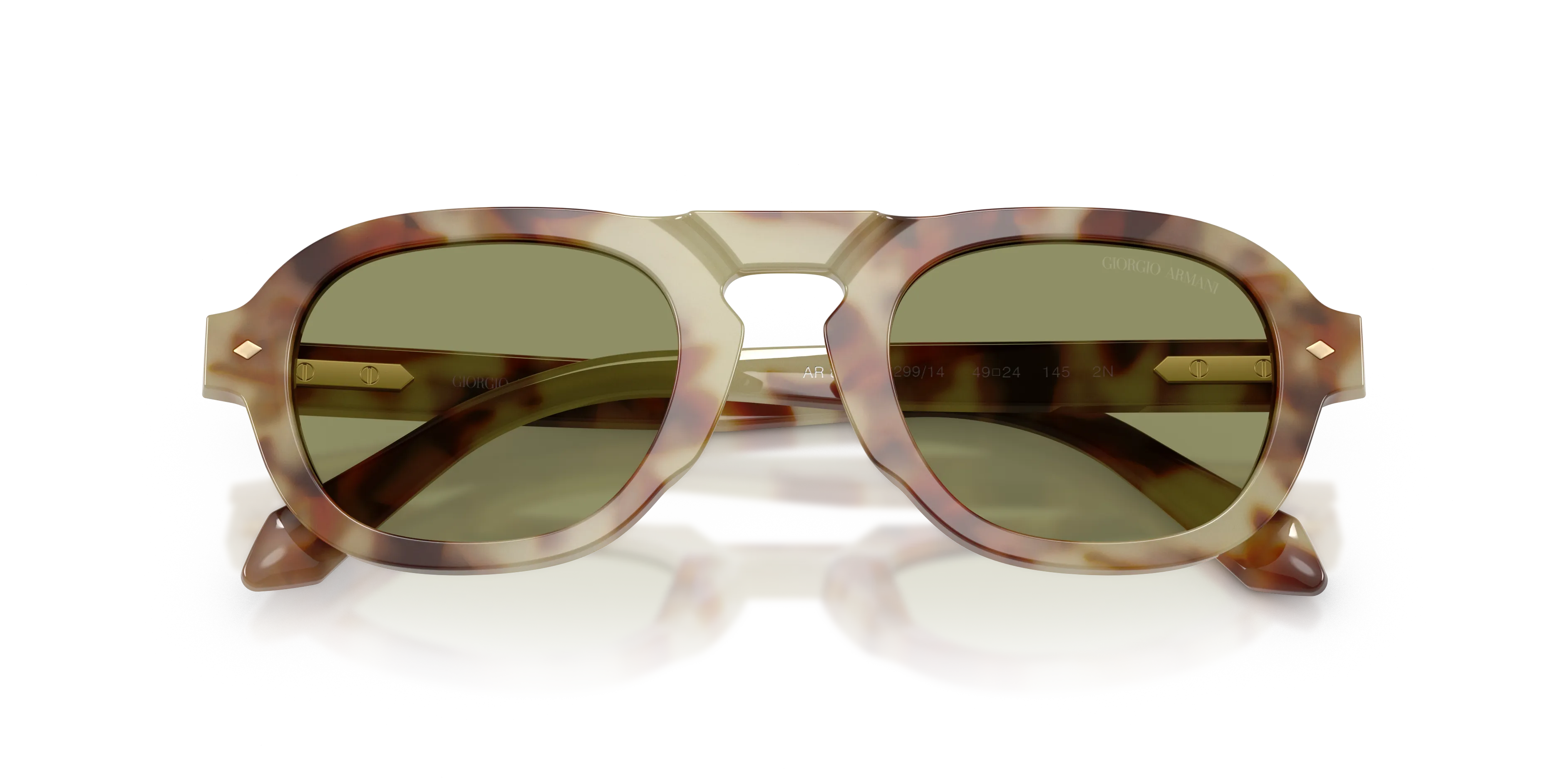 Giorgio Armani AR8244 629914 Occhiali da sole Acetato Tartaruga Verde Pillow Normale - immagine 2