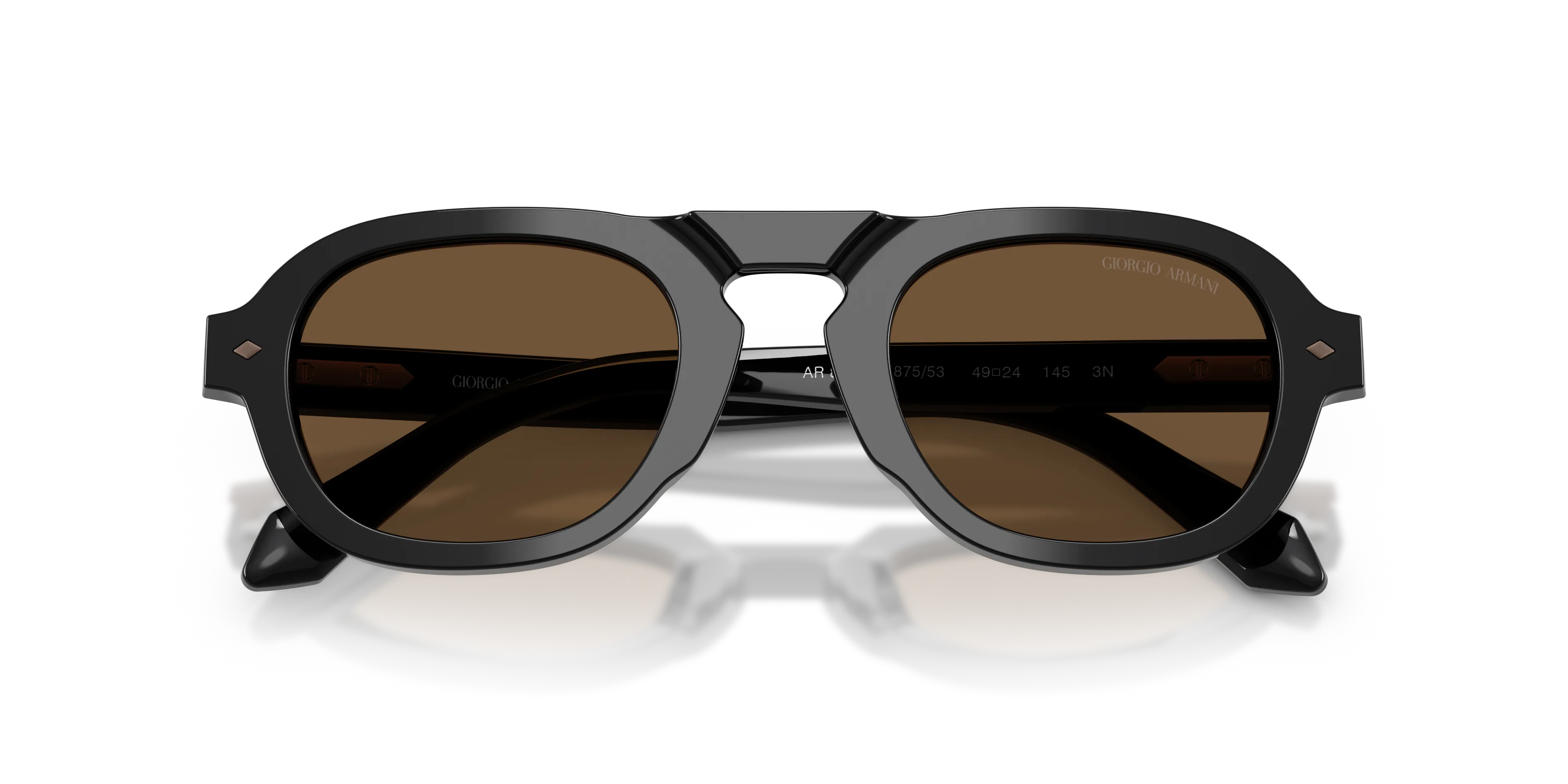 Giorgio Armani AR8244 587553 Occhiali da sole Acetato Nero Marrone Pillow Normale - immagine 2