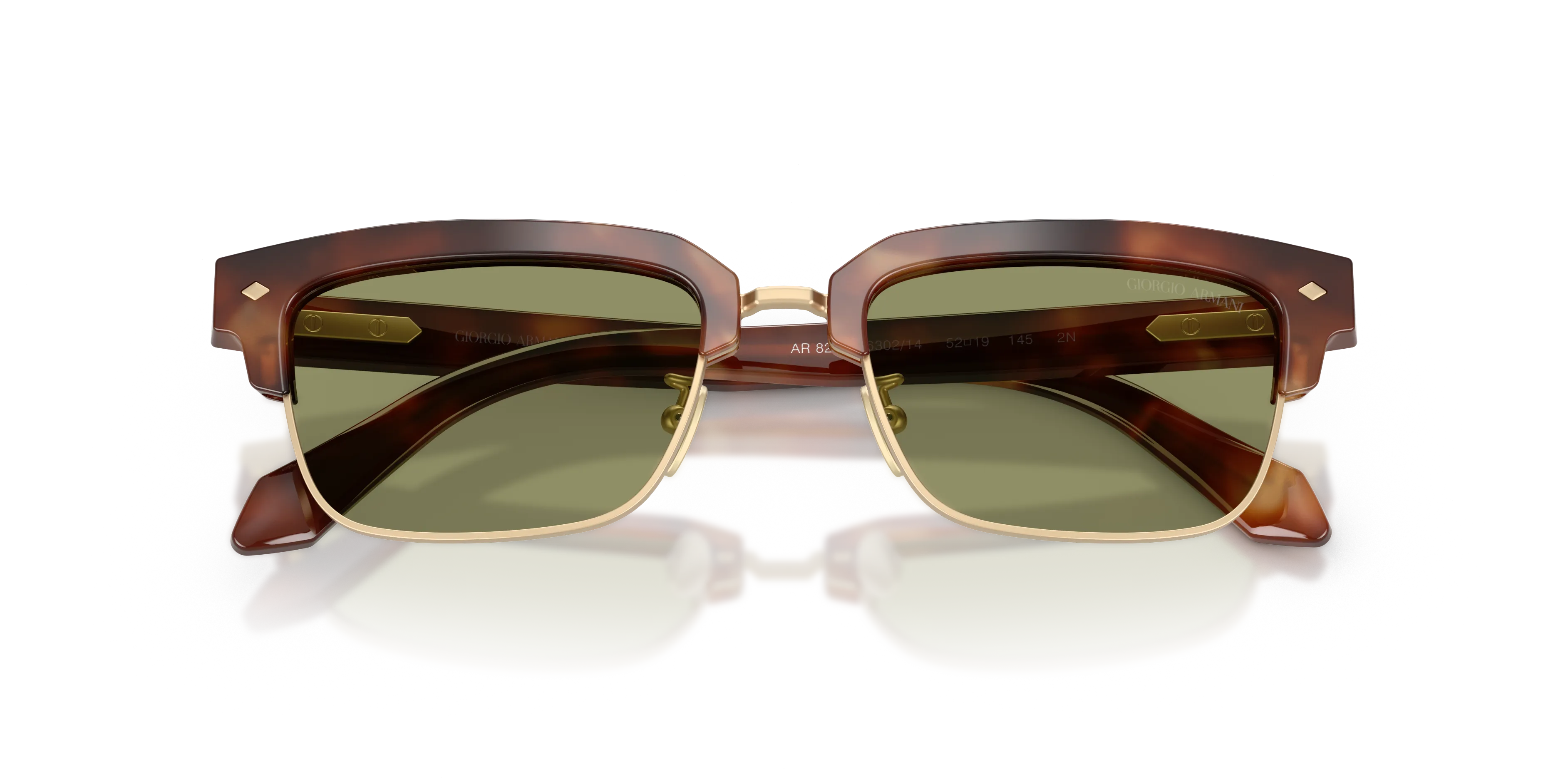 Giorgio Armani AR8243 630214 Occhiali da sole Acetato Marrone Verde Squadrata Normale - immagine 2