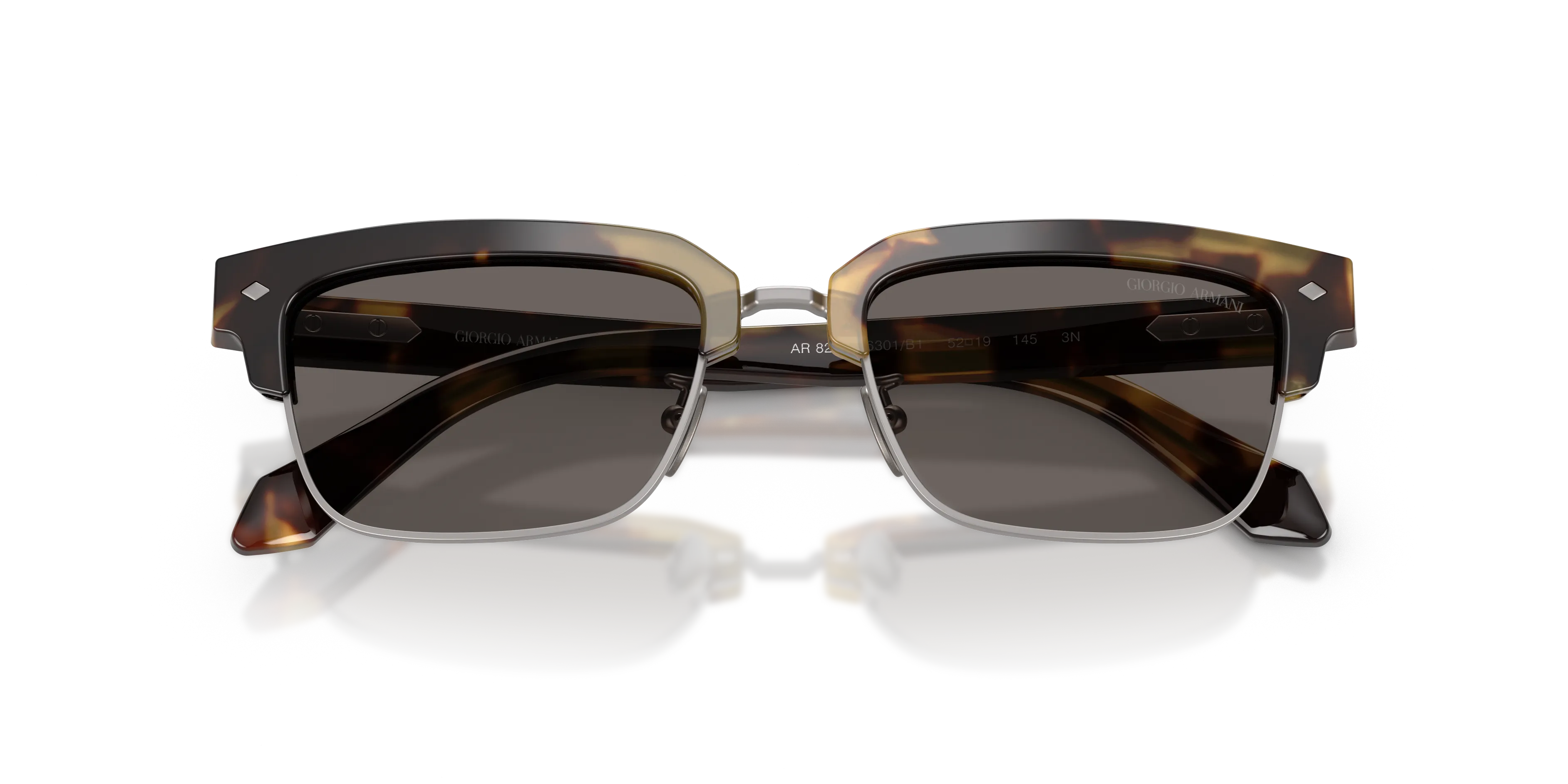 Giorgio Armani AR8243 6301B1 Occhiali da sole Acetato Tartaruga Grigio Squadrata Normale - immagine 2
