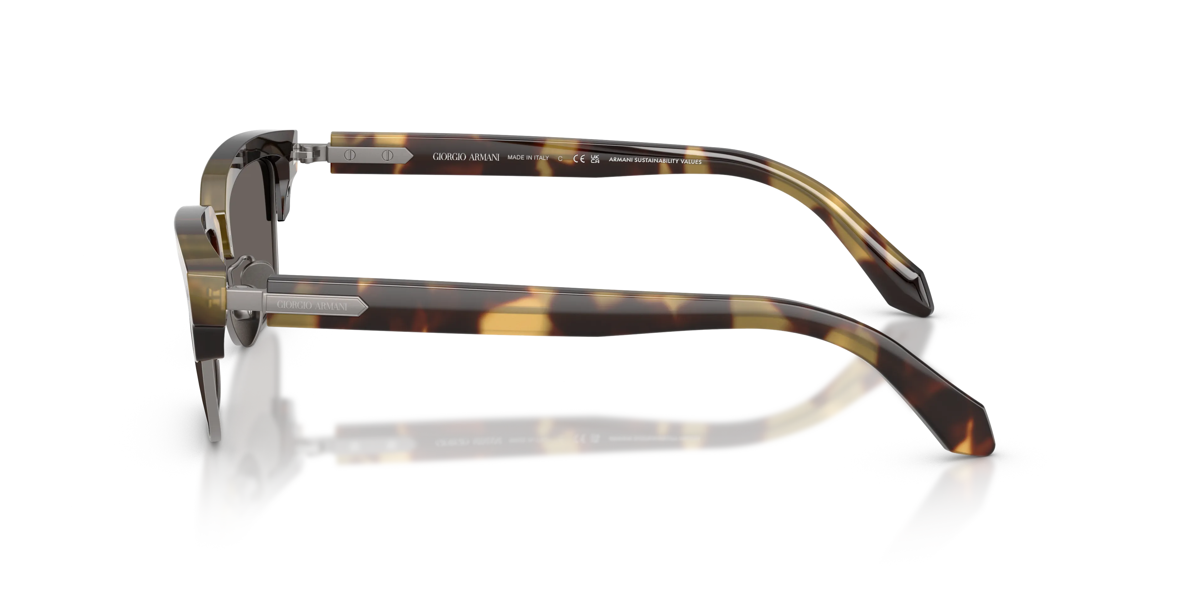 Giorgio Armani AR8243 6301B1 Occhiali da sole Acetato Tartaruga Grigio Squadrata Normale - immagine 4