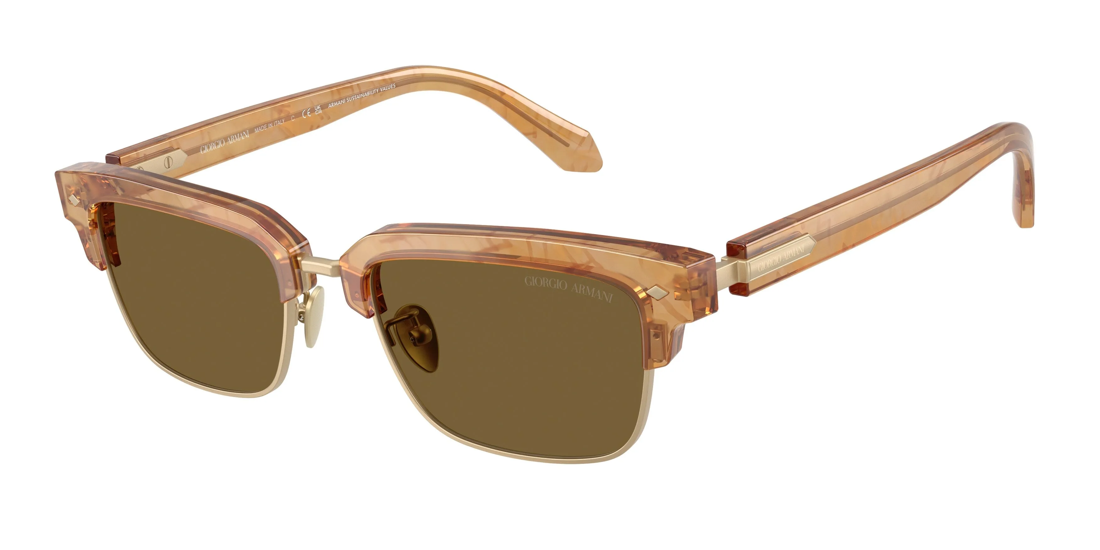 Giorgio Armani AR8243 630073 Occhiali da sole Acetato Tartaruga Marrone Squadrata Normale - immagine 1