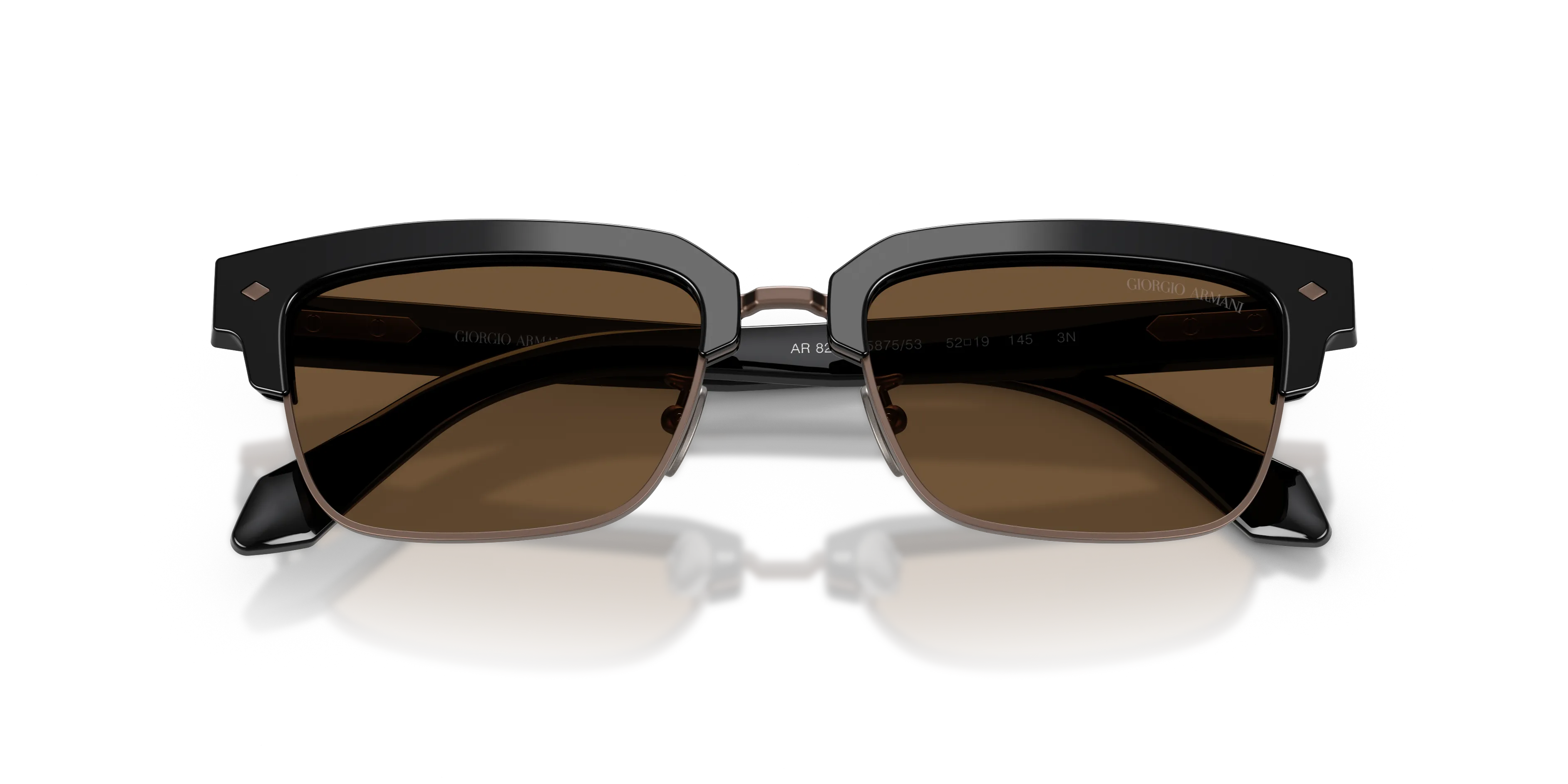 Giorgio Armani AR8243 587553 Occhiali da sole Acetato Nero Marrone Squadrata Normale - immagine 2