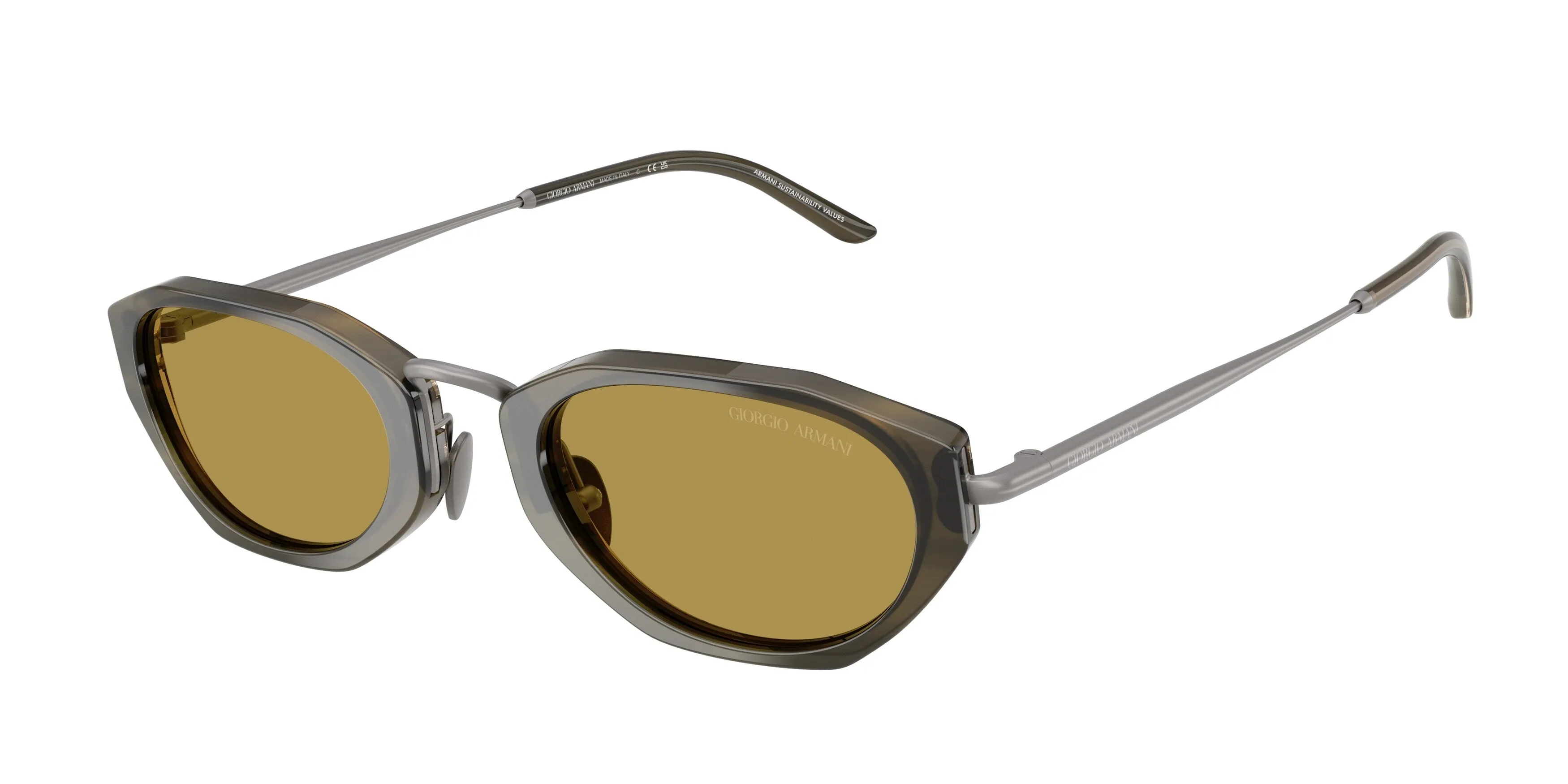 Giorgio Armani AR8242 6304/2 Occhiali da sole Acetato Verde Verde Geometrica Normale - immagine 1