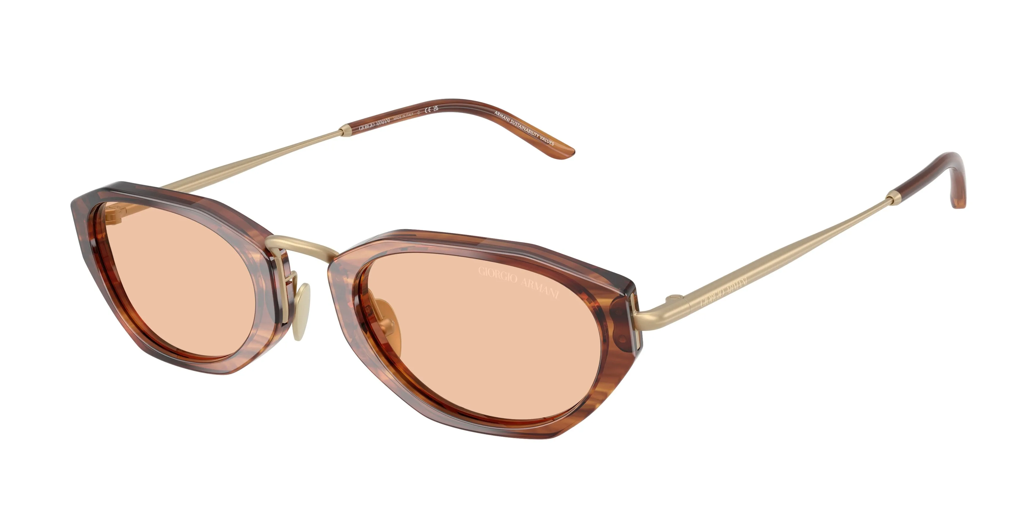Giorgio Armani AR8242 616273 Occhiali da sole Acetato Tartaruga Marrone Geometrica Normale - immagine 1