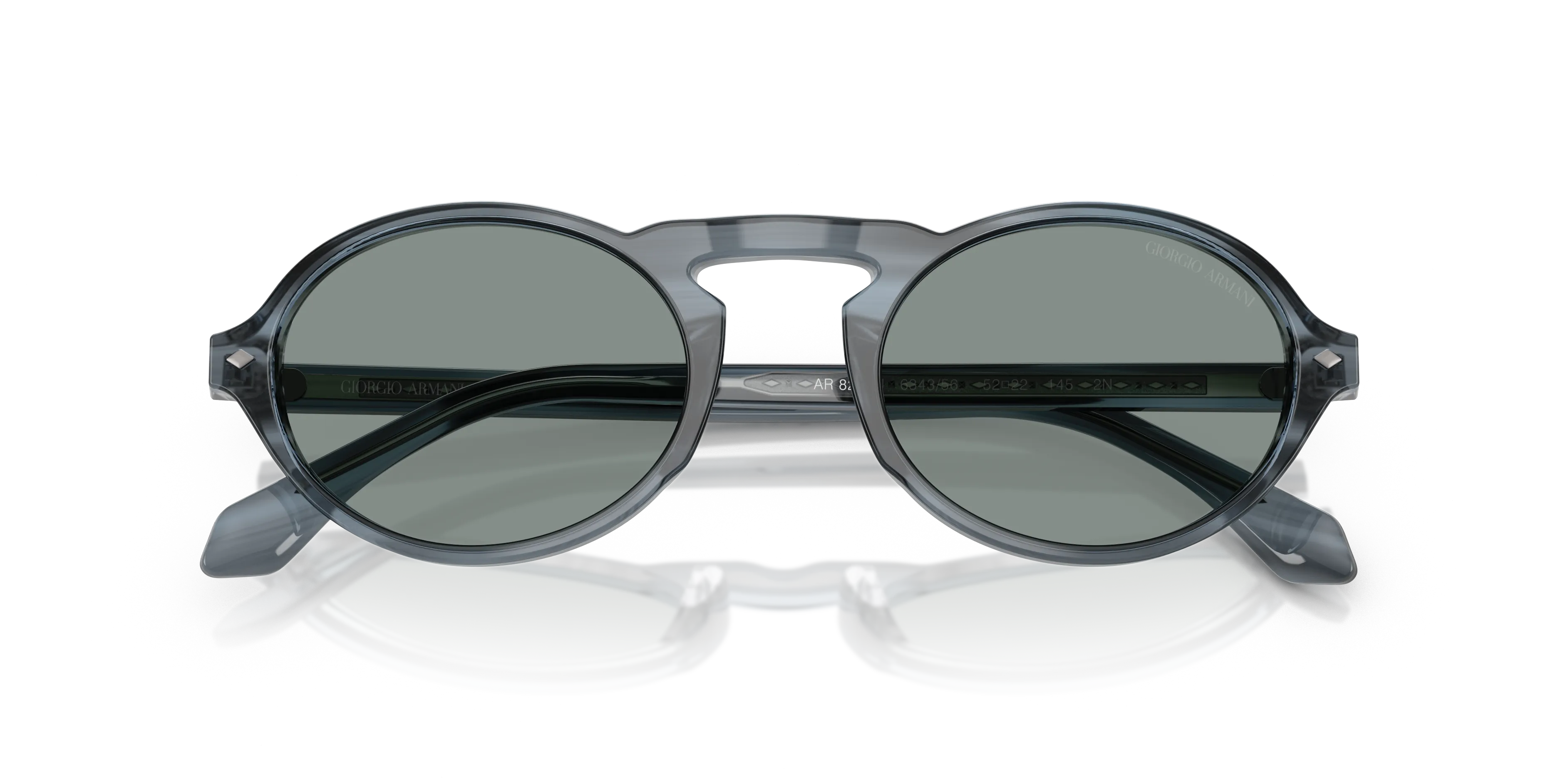 Giorgio Armani AR8219U 634356 Occhiali da sole Acetato Blu Blu Rotonda Normale - immagine 2