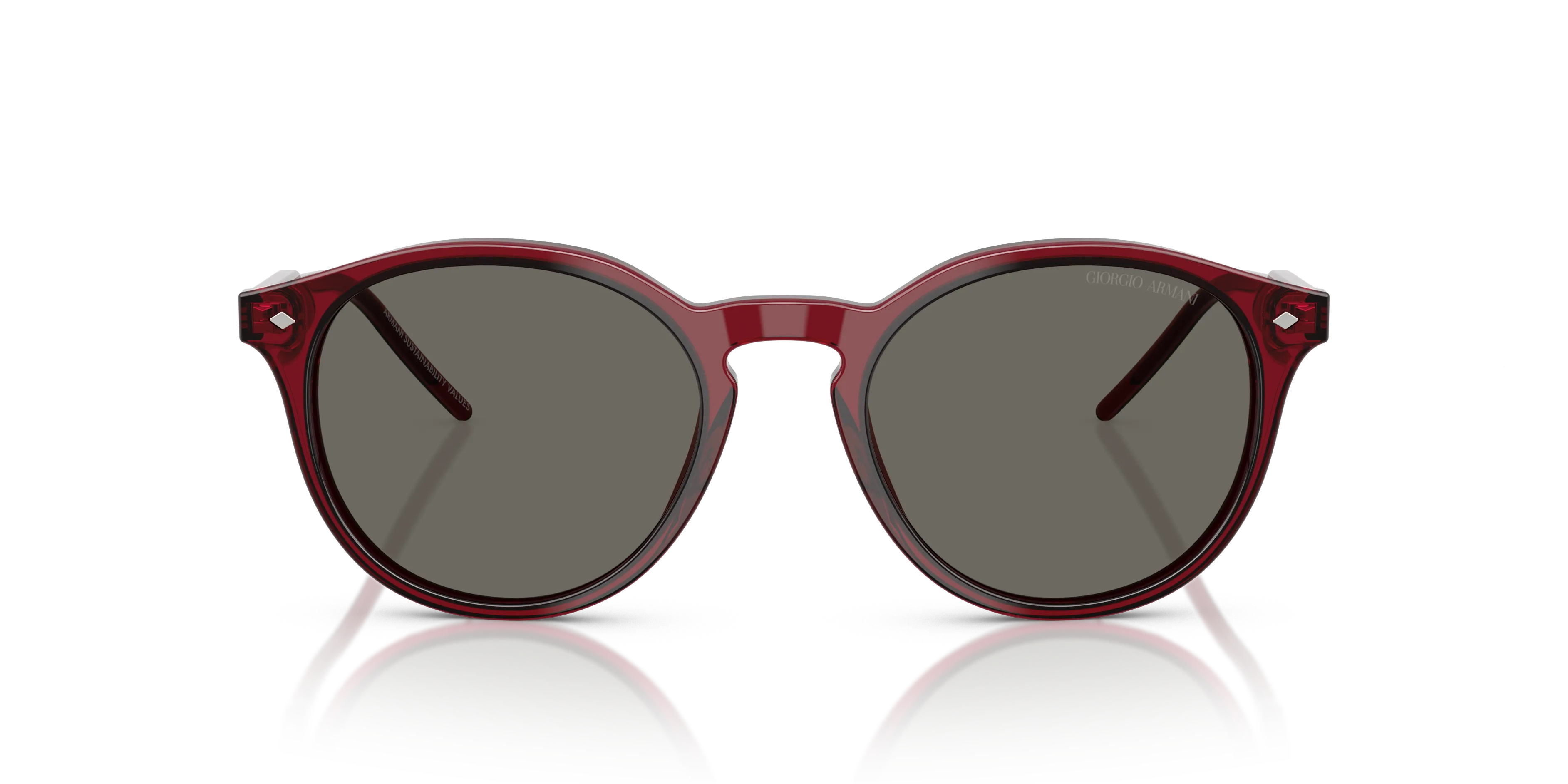 Giorgio Armani AR8211 6344R5 Occhiali da sole Acetato Rosso Grigio Pantos Normale - immagine 3