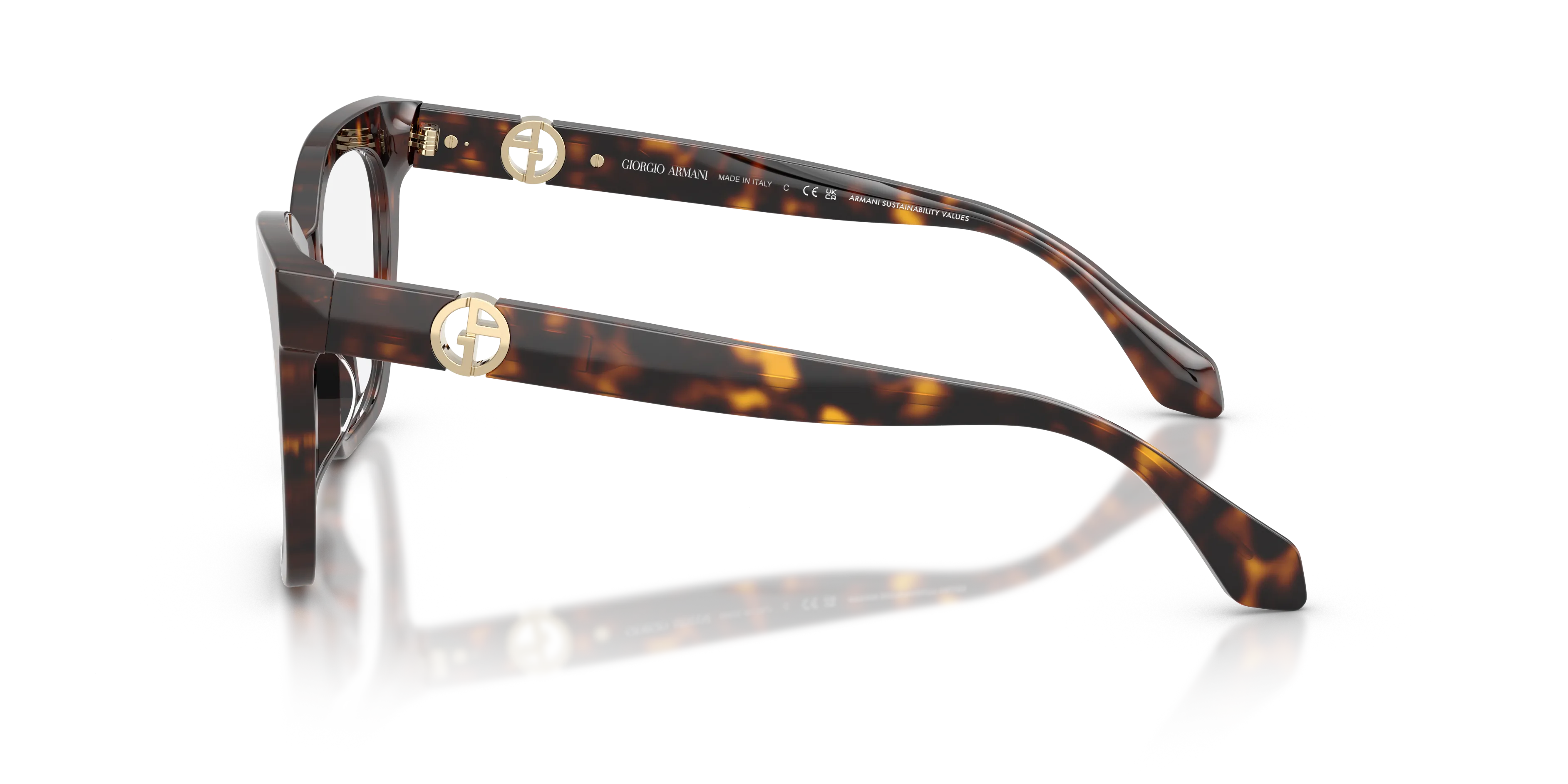 Giorgio Armani AR7286U 5879 Montature da vista Acetato Tartaruga Cat Eye Normale - immagine 4