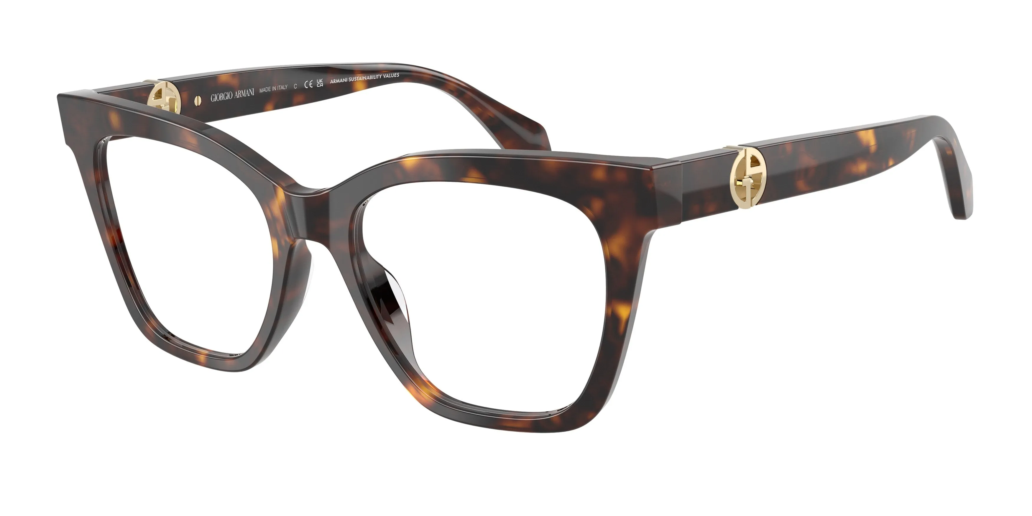 Giorgio Armani AR7286U 5879 Montature da vista Acetato Tartaruga Cat Eye Normale - immagine 1