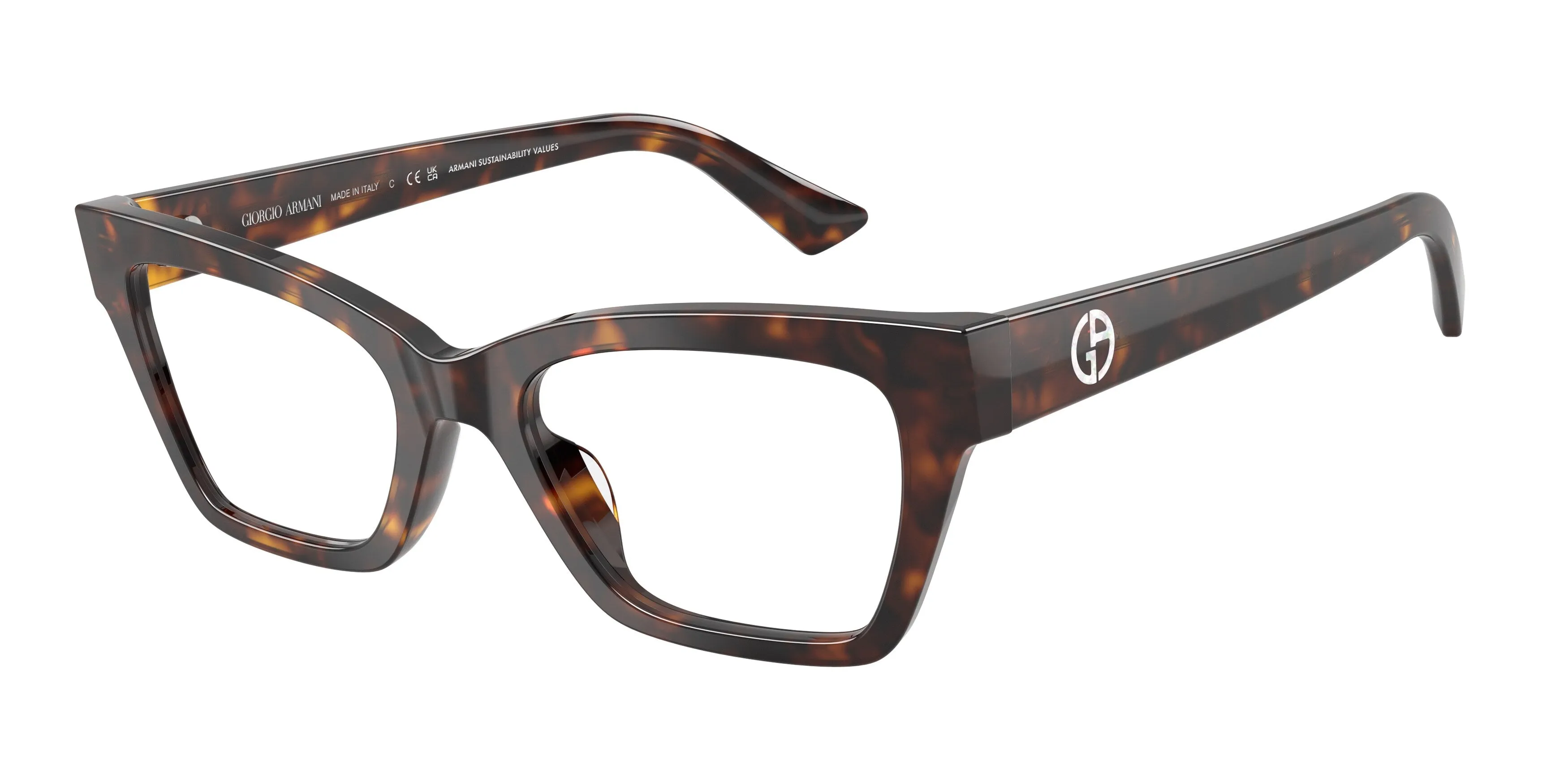 Giorgio Armani AR7285HU 5879 Montature da vista Acetato Tartaruga Cat Eye Normale - immagine 1
