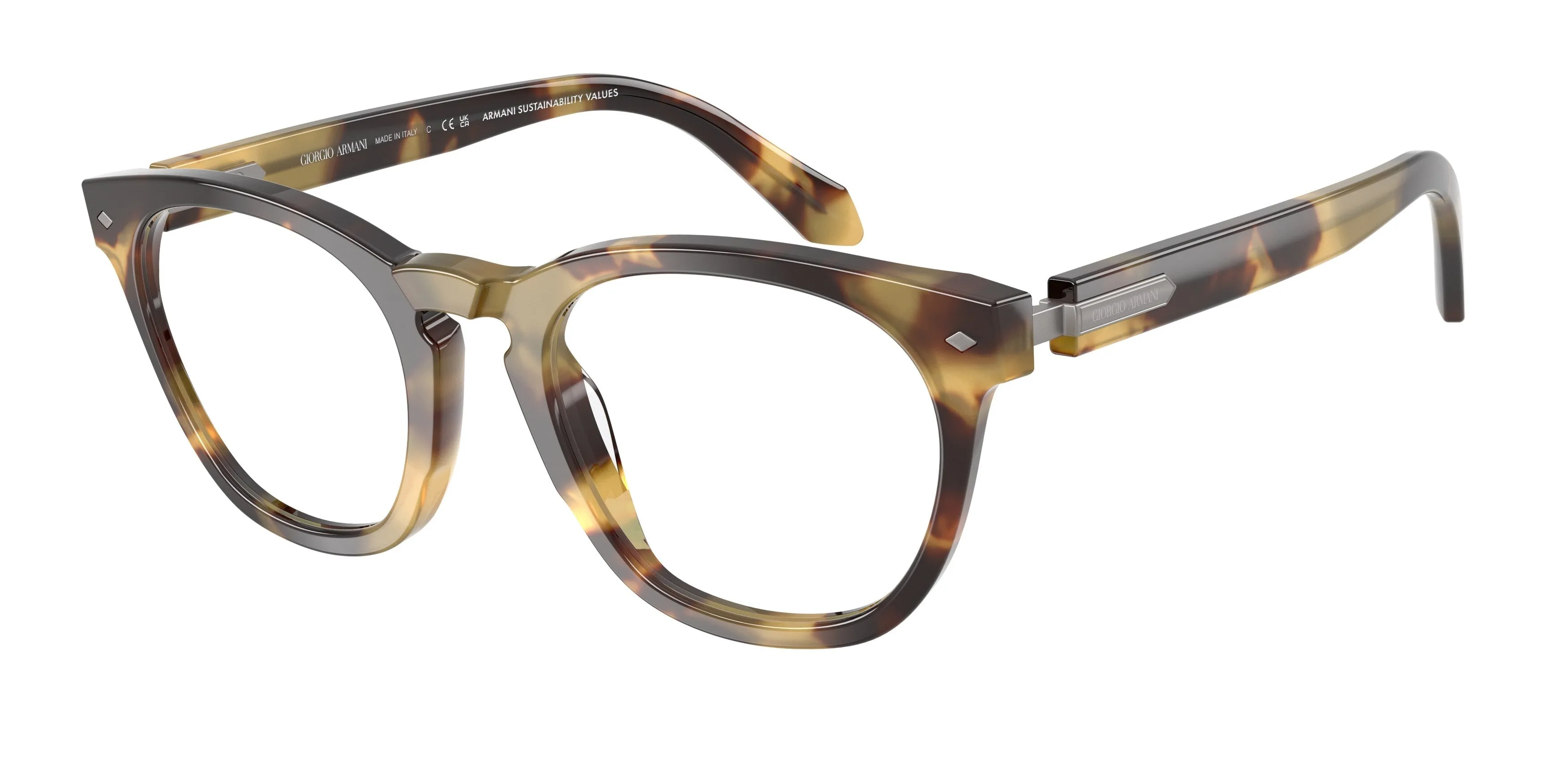 Giorgio Armani AR7284 6301 Montature da vista Acetato Tartaruga Rotonda Normale - immagine 1