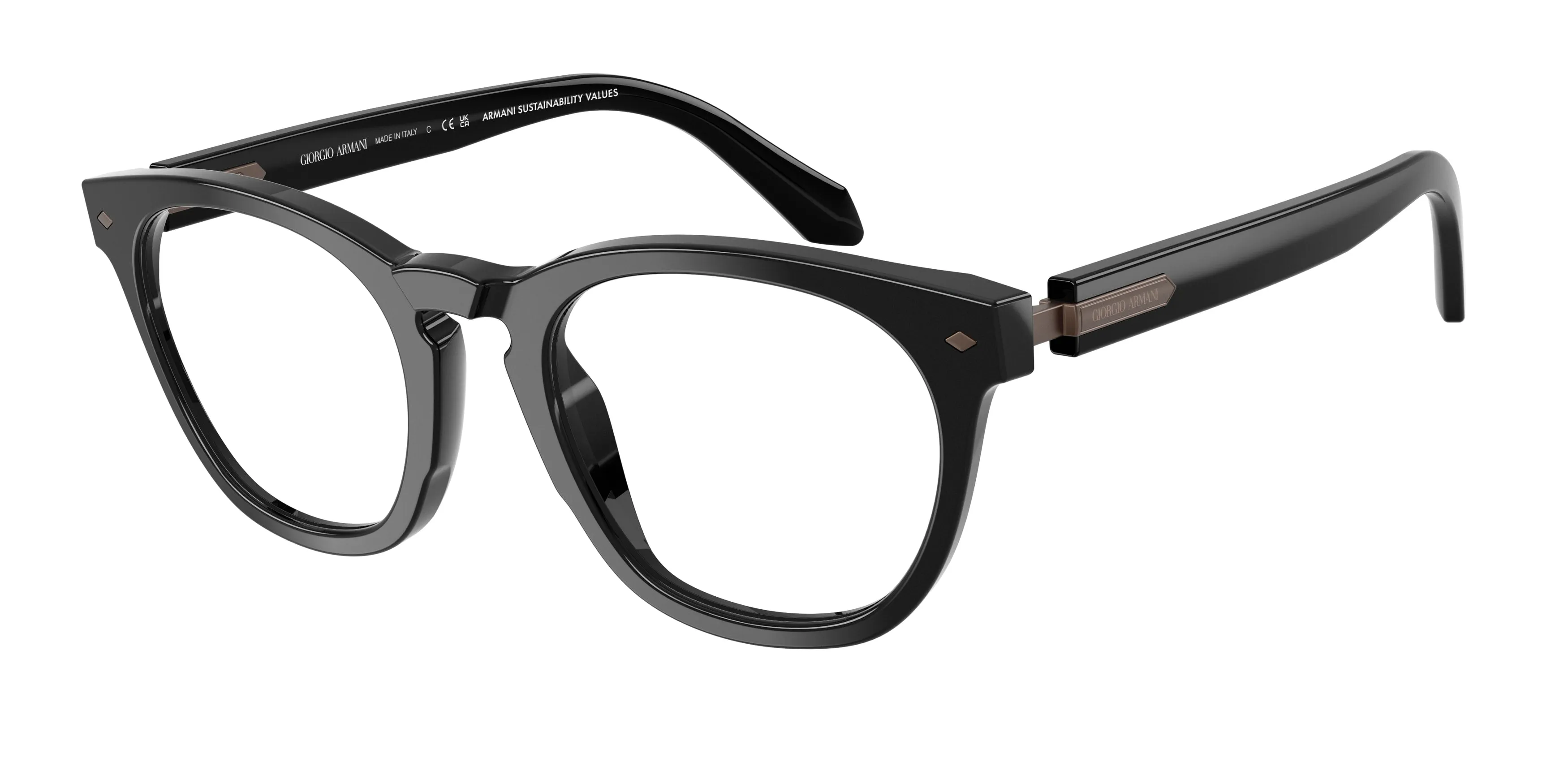 Giorgio Armani AR7284 5875 Montature da vista Acetato Nero Rotonda Normale - immagine 1