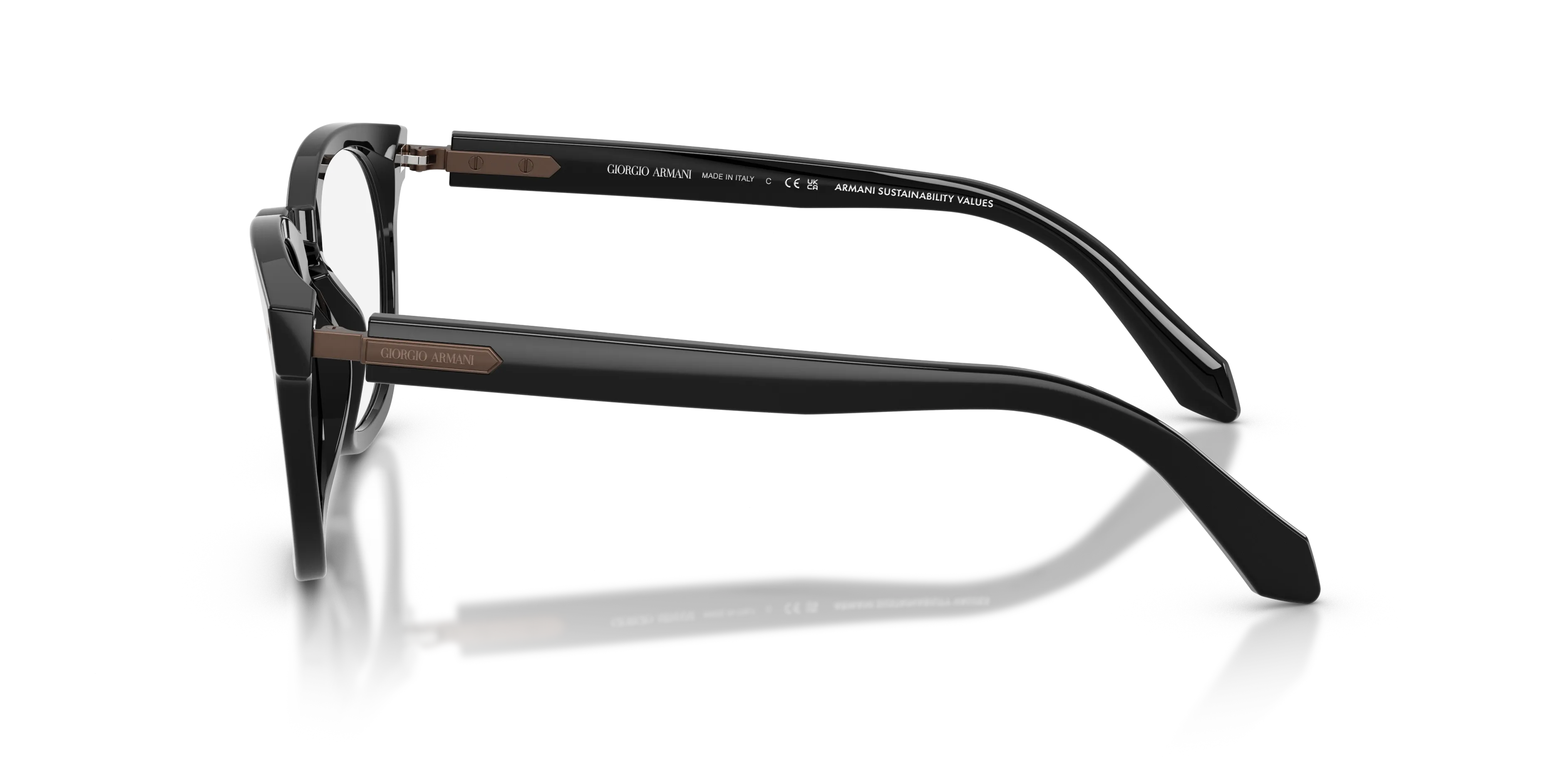 Giorgio Armani AR7284 5875 Montature da vista Acetato Nero Rotonda Normale - immagine 4