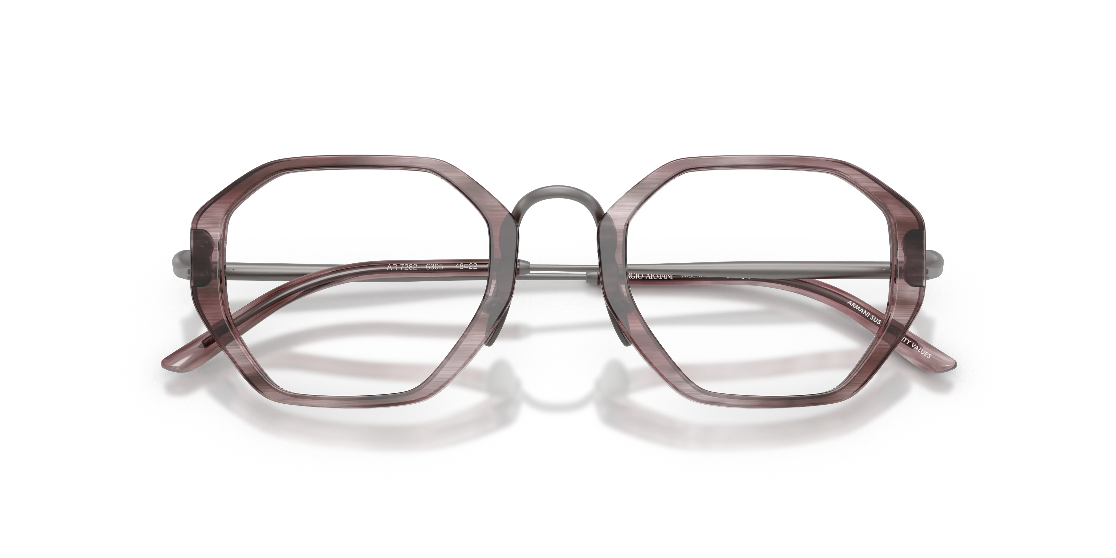 Giorgio Armani AR7282 6305 Montature da vista Acetato Viola Geometrica Normale - immagine 2