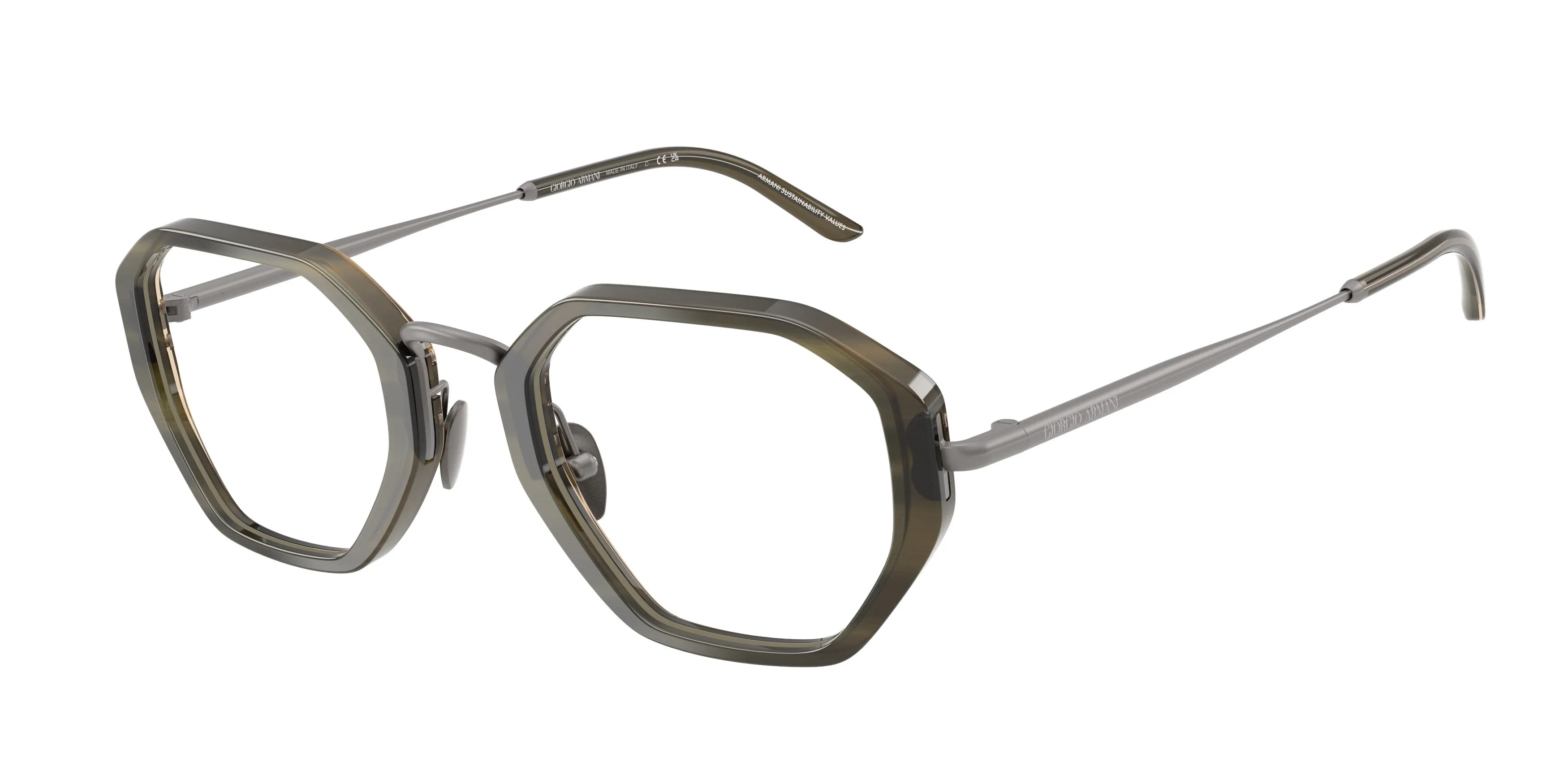 Giorgio Armani AR7282 6304 Montature da vista Acetato Verde Geometrica Normale - immagine 1