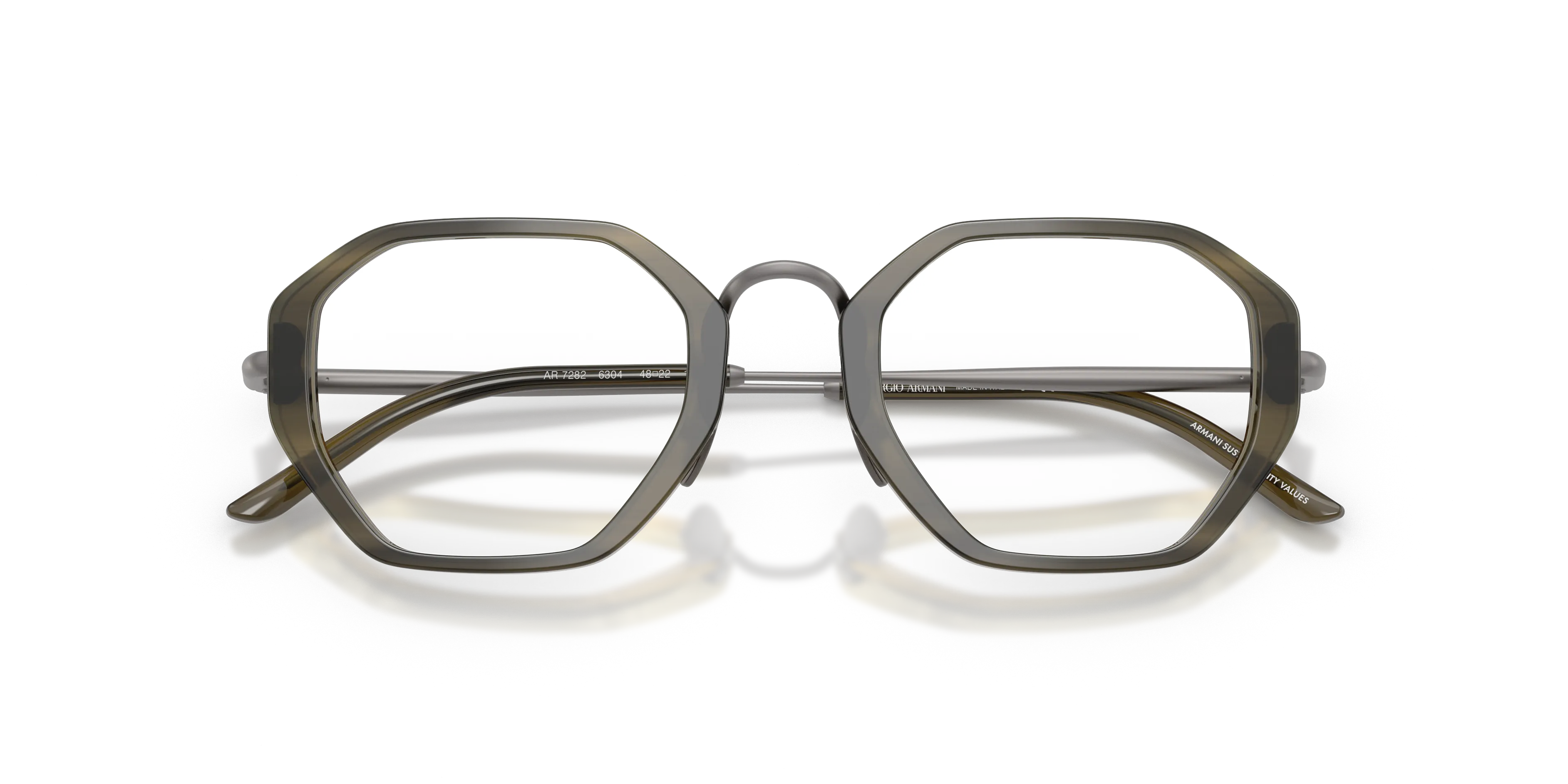 Giorgio Armani AR7282 6304 Montature da vista Acetato Verde Geometrica Normale - immagine 2