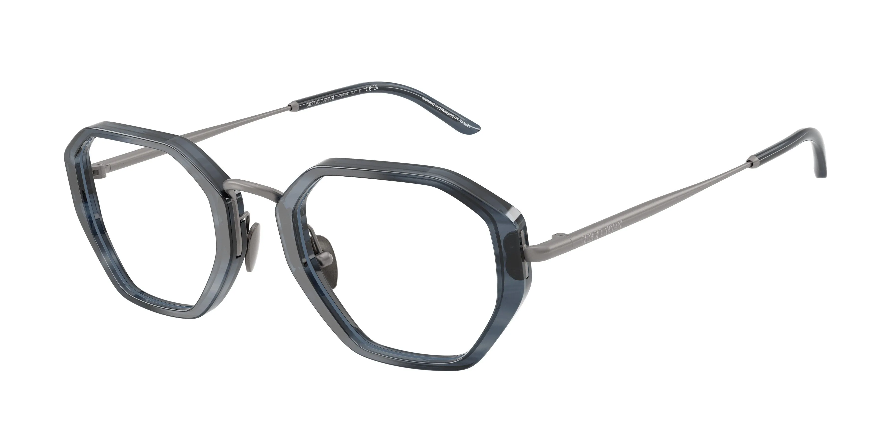 Giorgio Armani AR7282 6303 Montature da vista Acetato Grigio Geometrica Normale - immagine 1