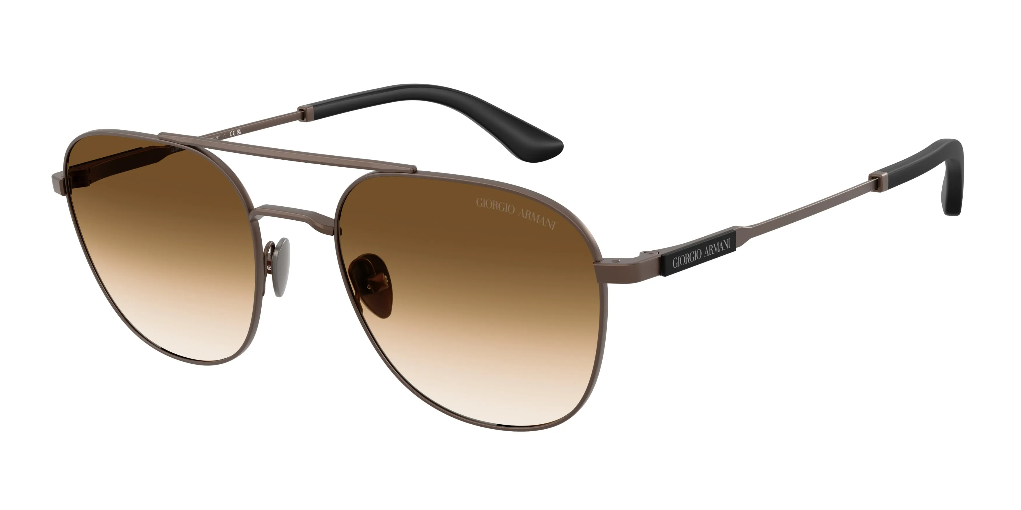 Giorgio Armani AR6178 300651 Occhiali da sole Metallo Bronzo Marrone Squadrata Normale Sfumato - immagine 1