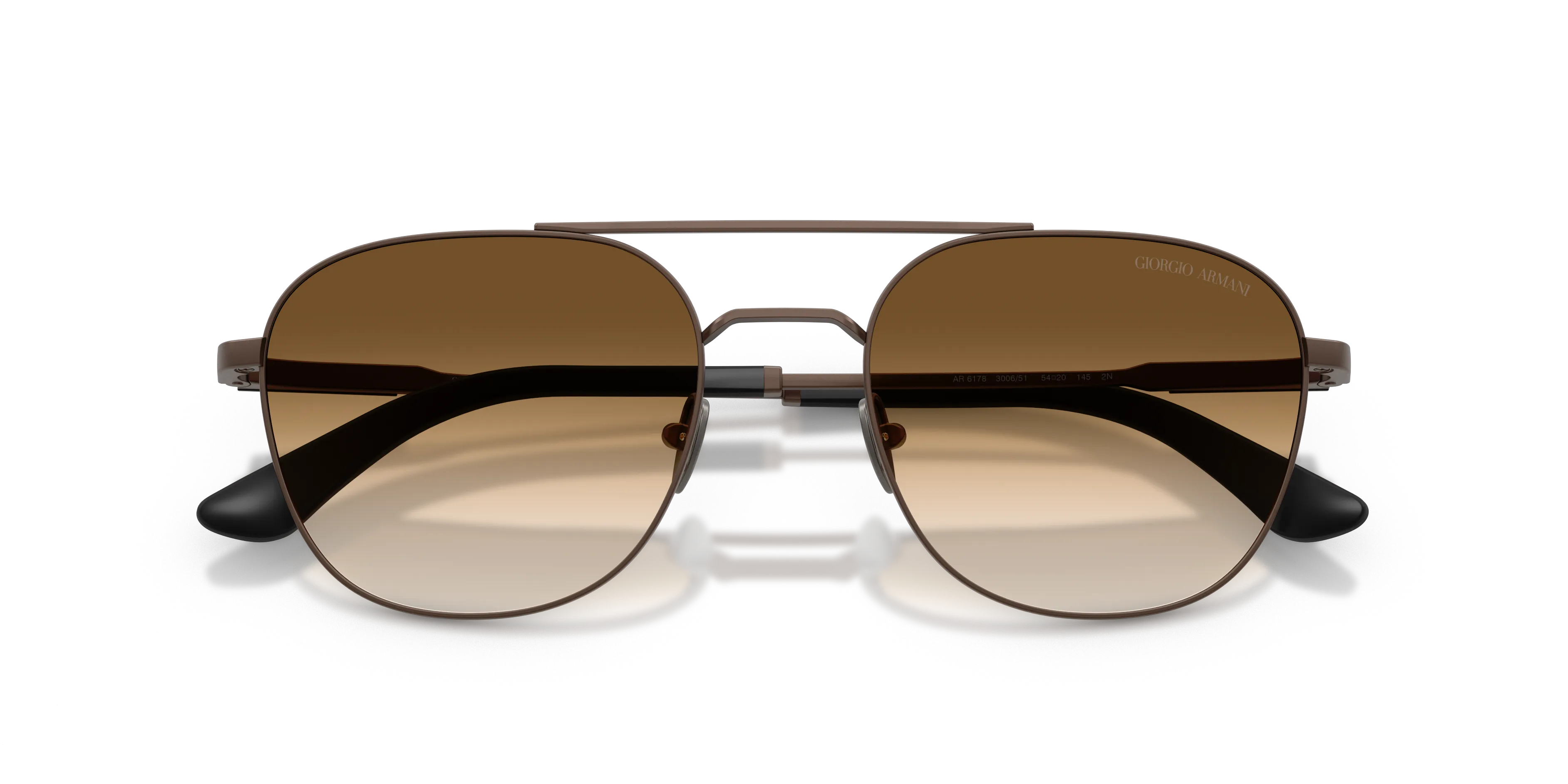Giorgio Armani AR6178 300651 Occhiali da sole Metallo Bronzo Marrone Squadrata Normale Sfumato - immagine 2