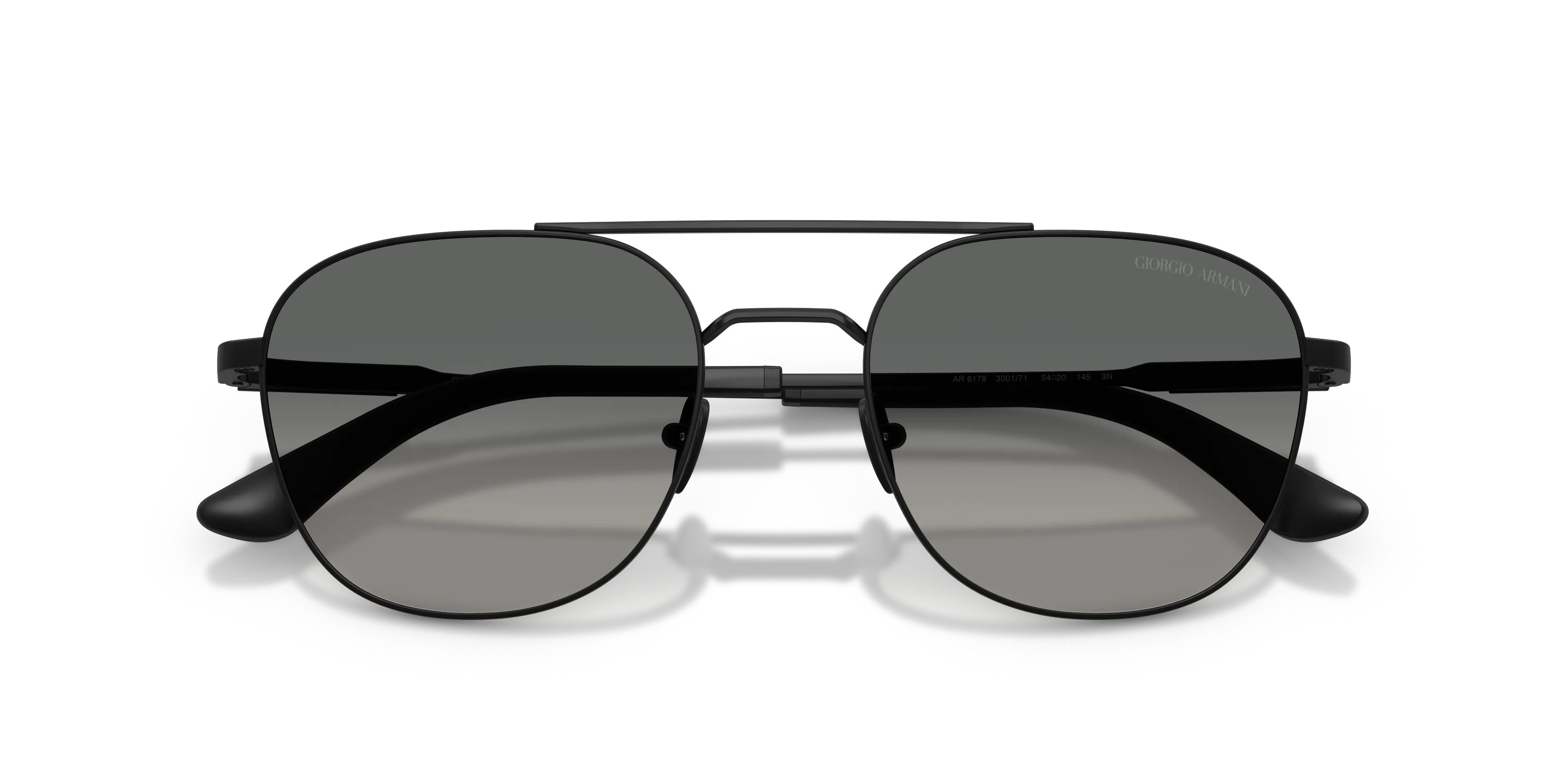 Giorgio Armani AR6178 300171 Occhiali da sole Metallo Nero Grigio Squadrata Normale Sfumato - immagine 2