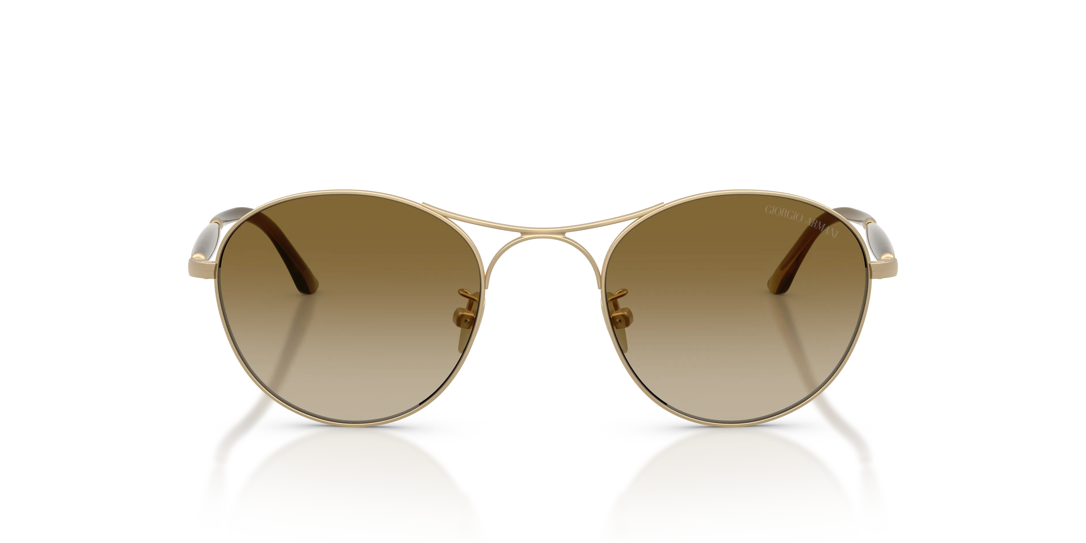 Giorgio Armani AR6177 341713 Occhiali da sole Acciaio Oro Marrone Rotonda Normale Sfumato - immagine 3