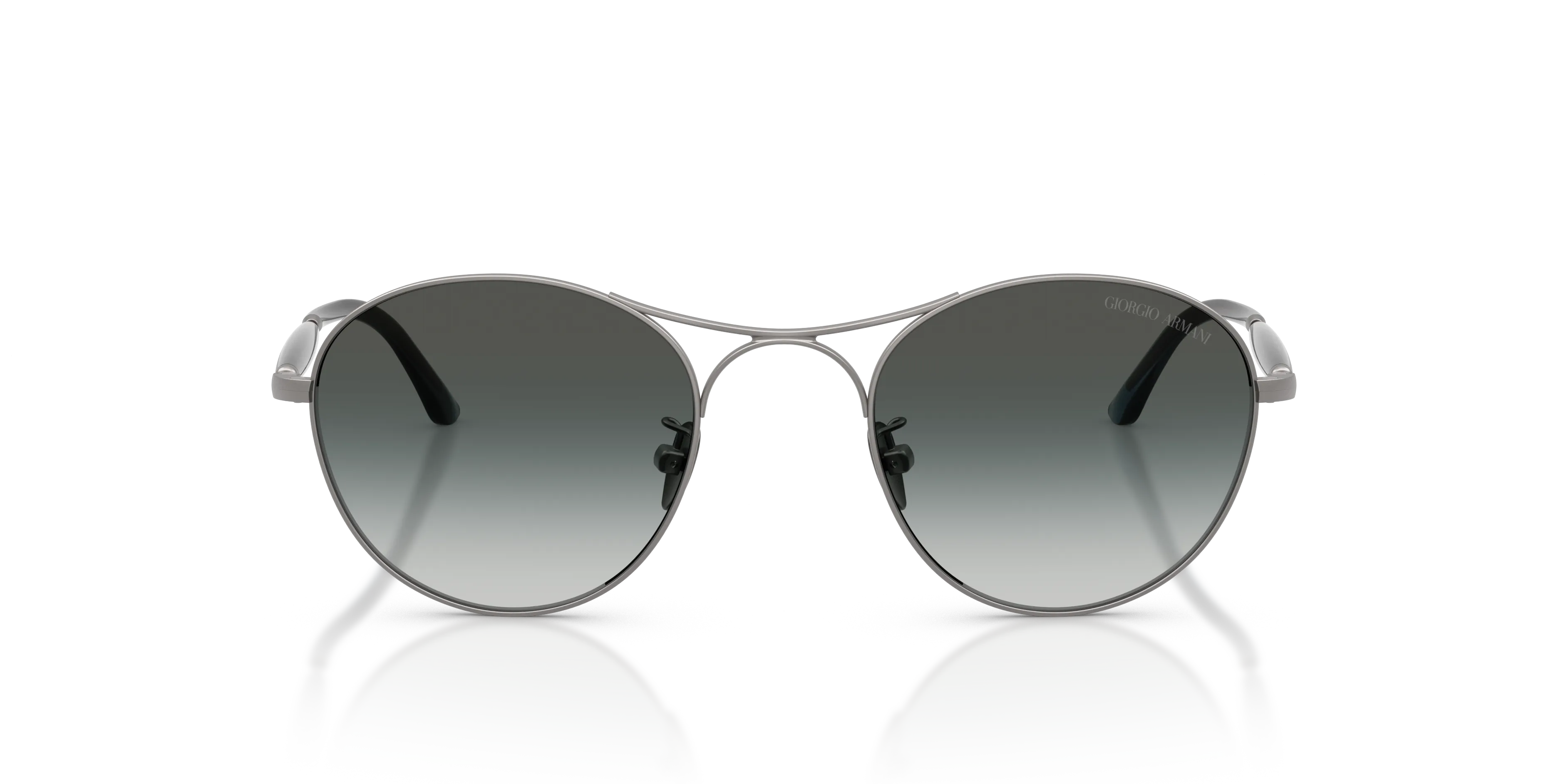 Giorgio Armani AR6177 30037Z Occhiali da sole Acciaio Grigio Grigio Rotonda Normale Sfumato - immagine 3
