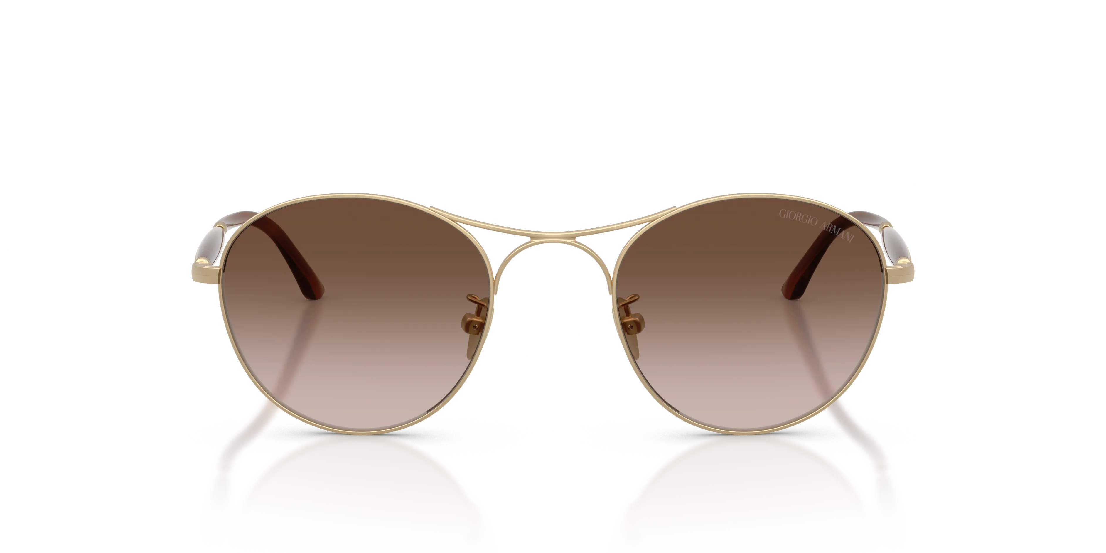 Giorgio Armani AR6177 300213 Occhiali da sole Acciaio Oro Marrone Rotonda Normale Sfumato - immagine 3