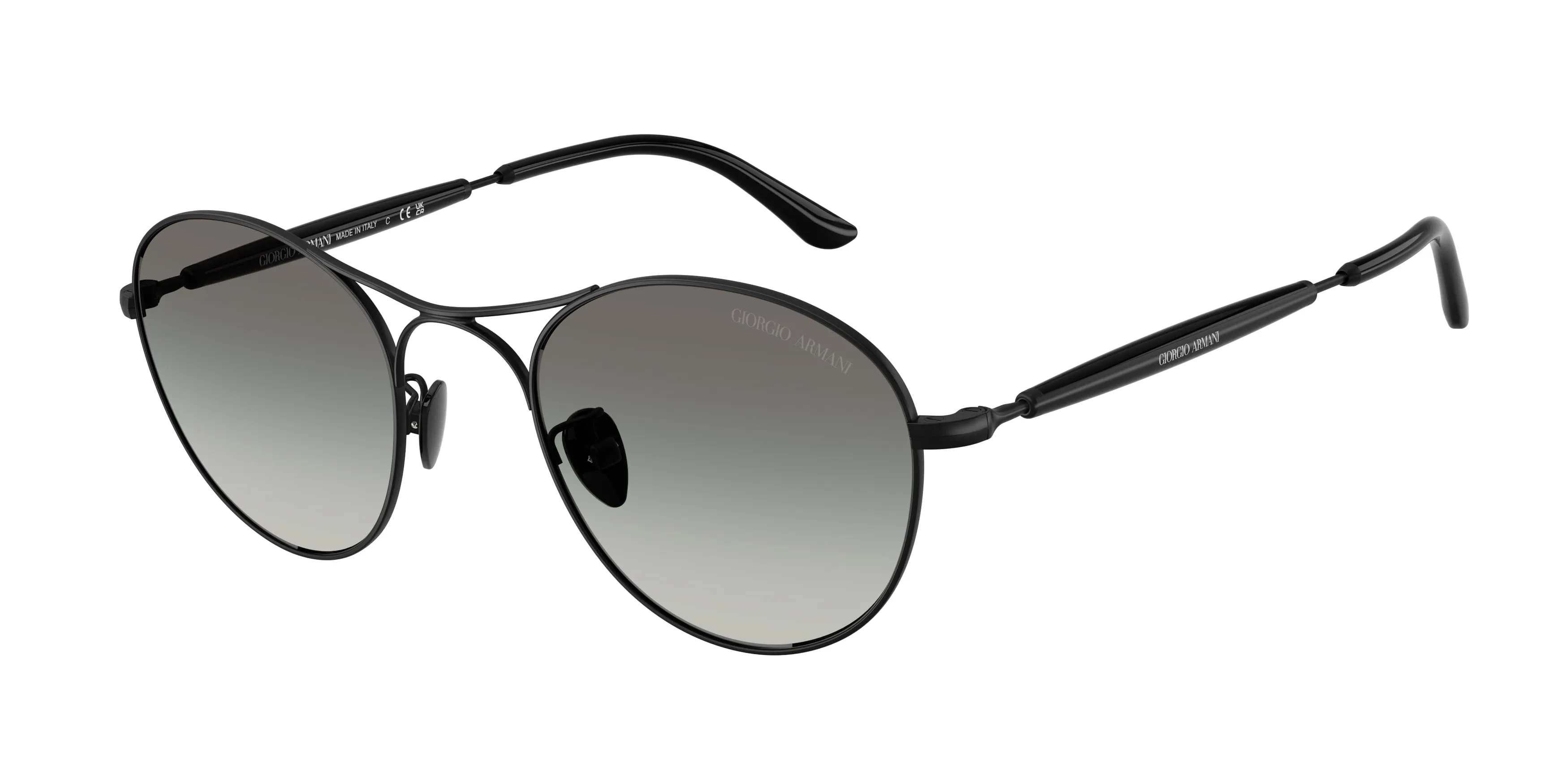 Giorgio Armani AR6177 300111 Occhiali da sole Acciaio Nero Grigio Rotonda Normale Sfumato - immagine 1